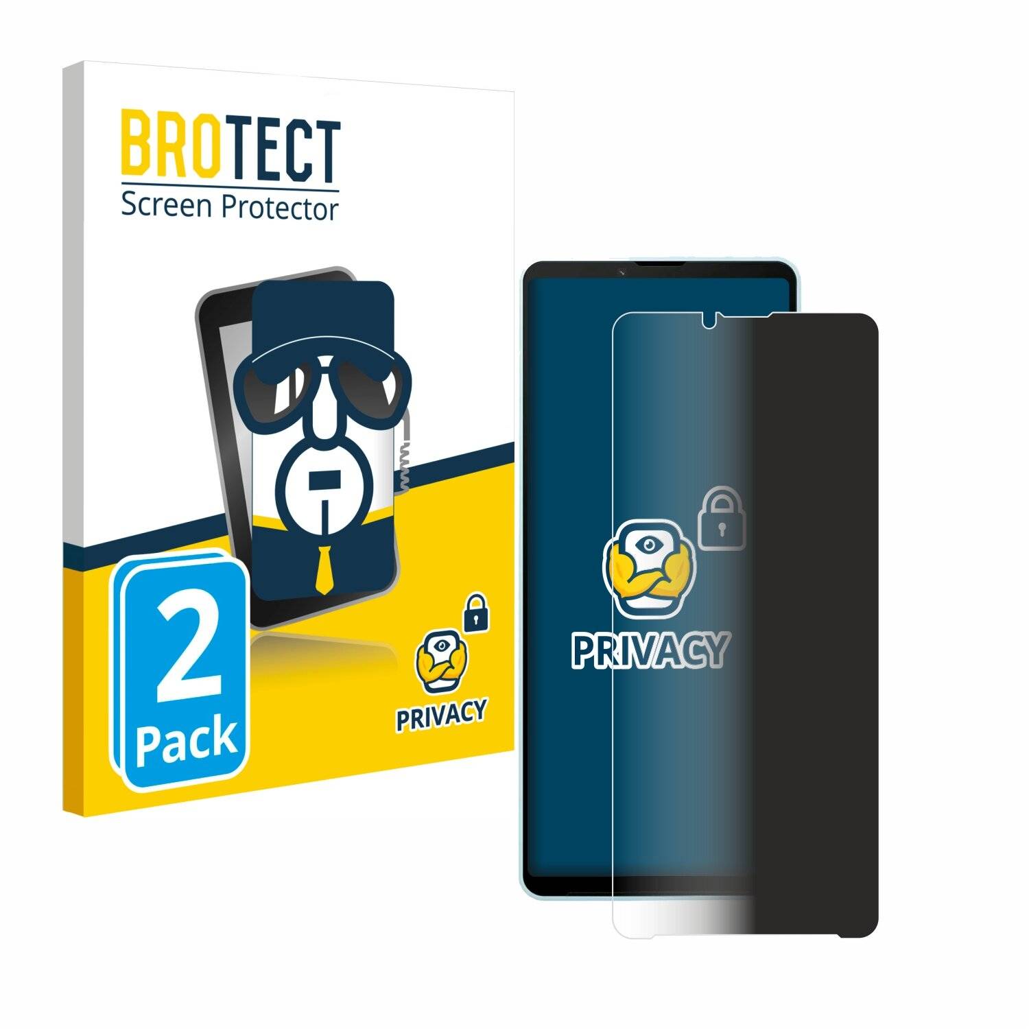2x BROTECT Privacy Blickschutzfolie für Sony Xperia 10