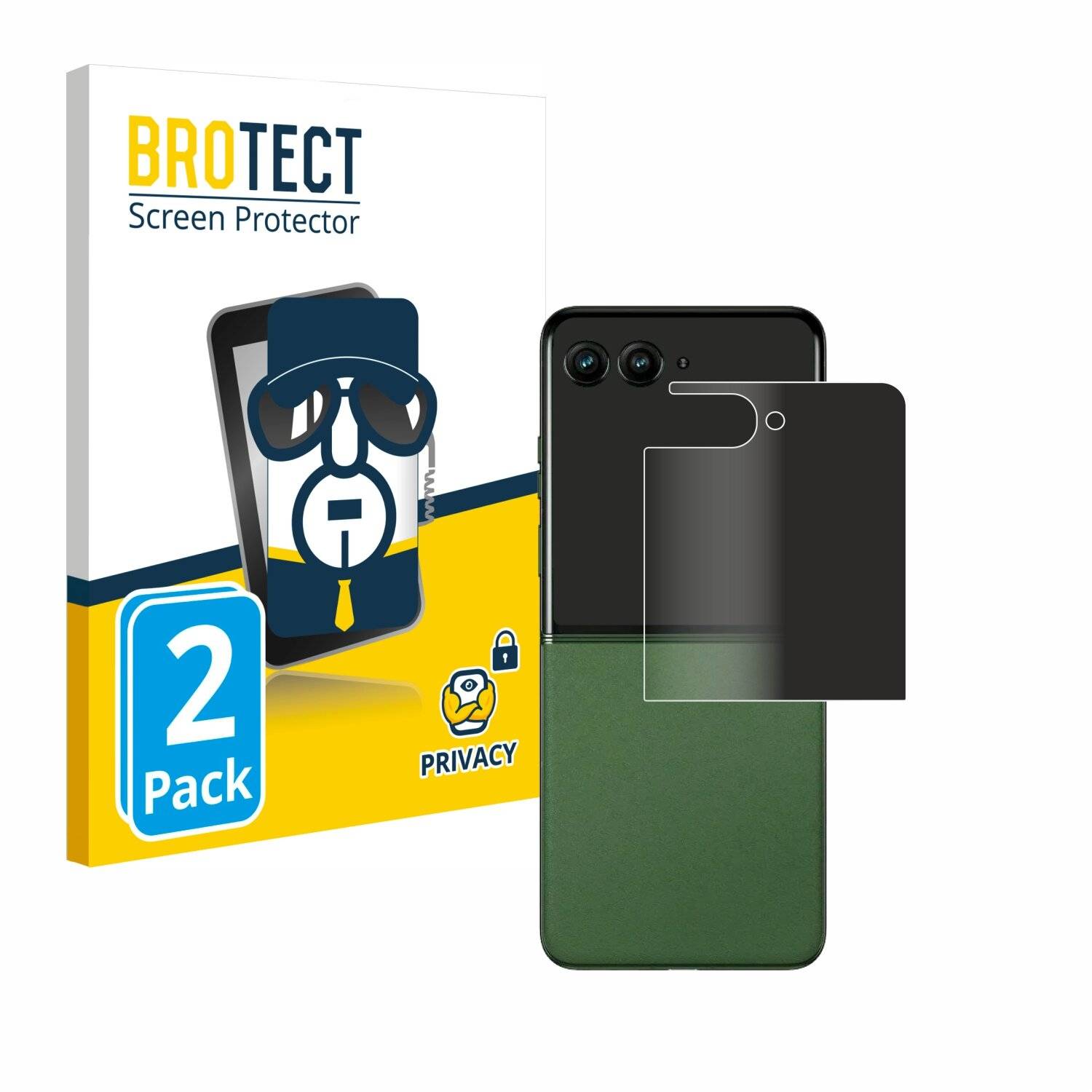 2x BROTECT Privacy Blickschutzfolie für Motorola Razr 50 (Hinteres