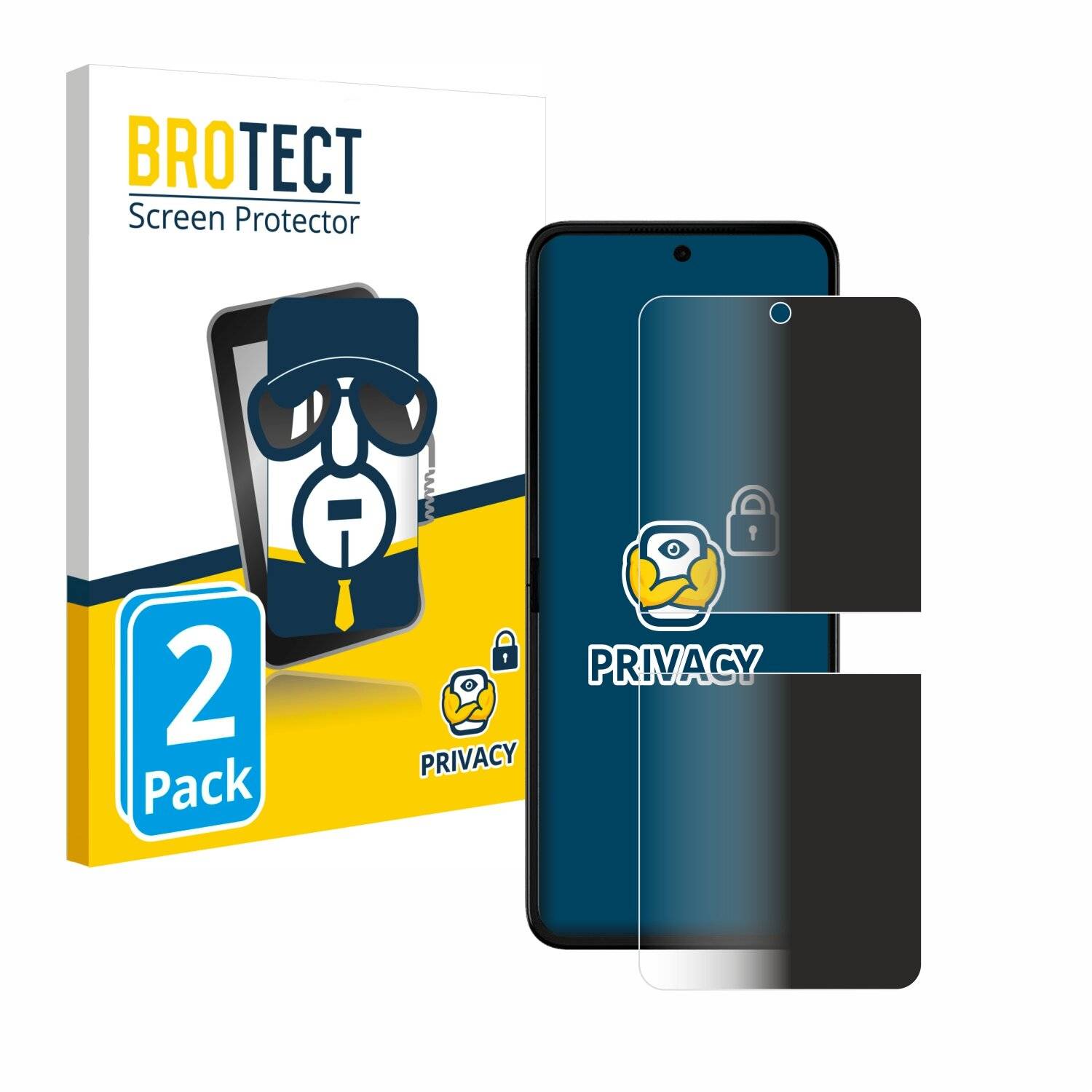 2x BROTECT Privacy Blickschutzfolie für Motorola Razr 50