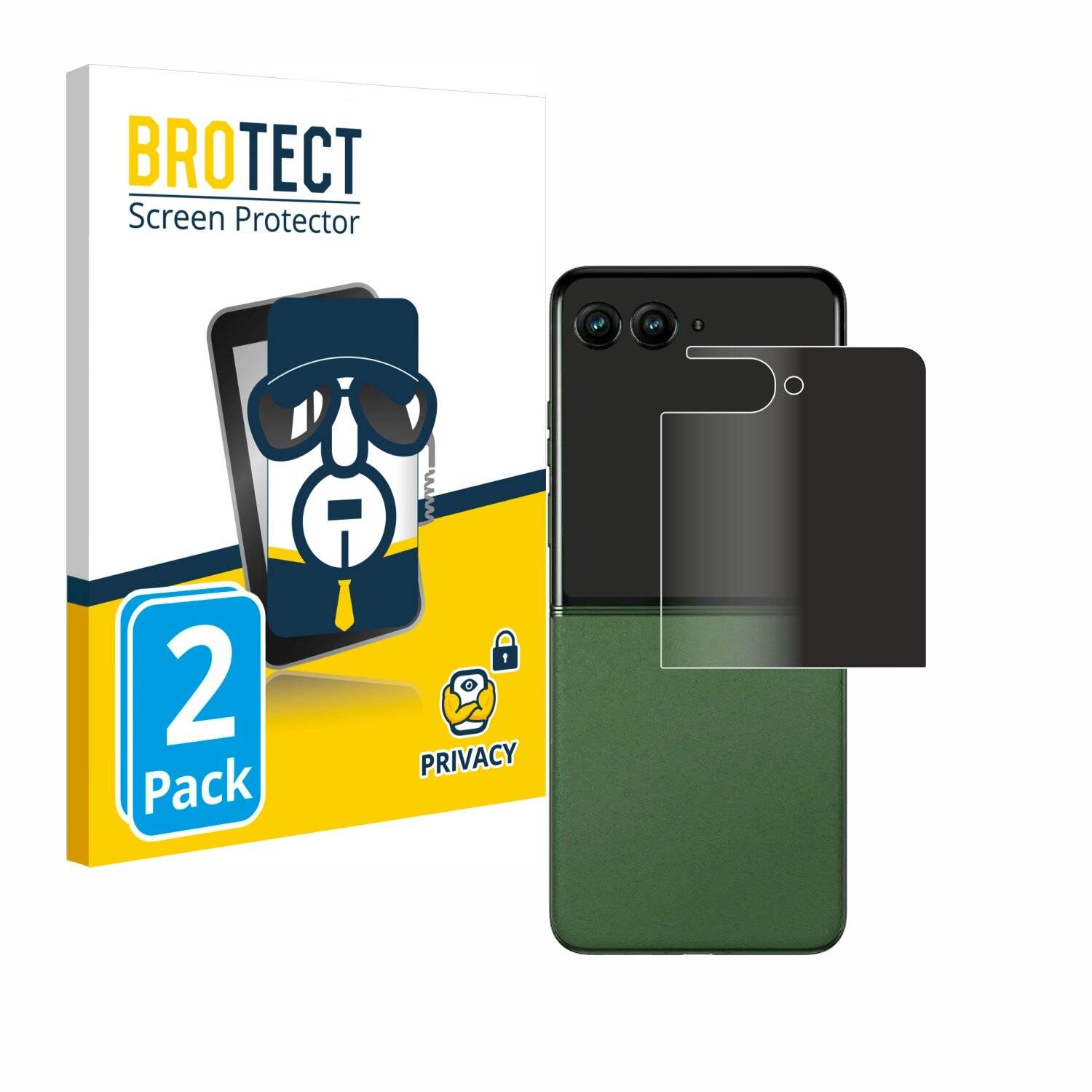 2x BROTECT Privacy Blickschutzfolie für Motorola Razr 50 Ultra (Hinteres