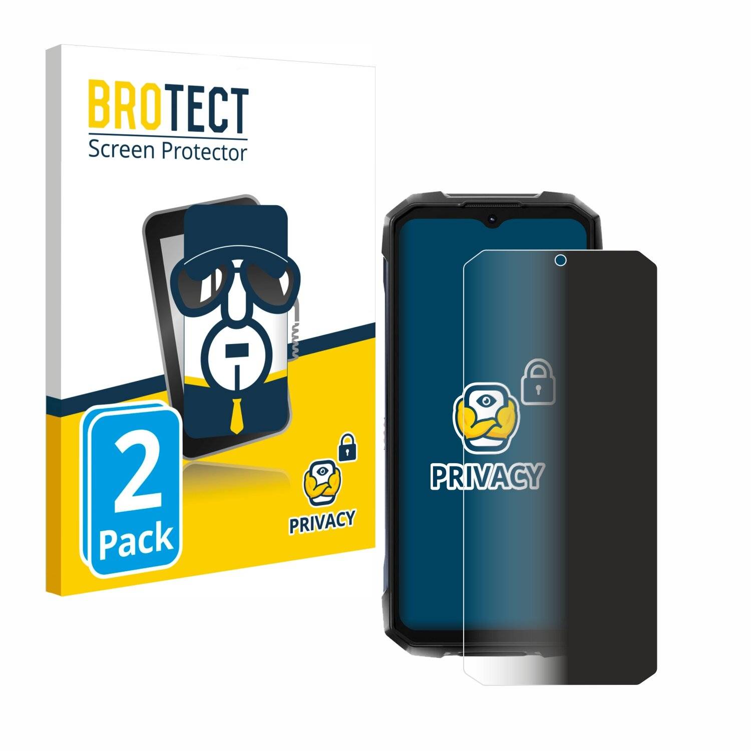 2x BROTECT Privacy Blickschutzfolie für Hotwav Hyper 7
