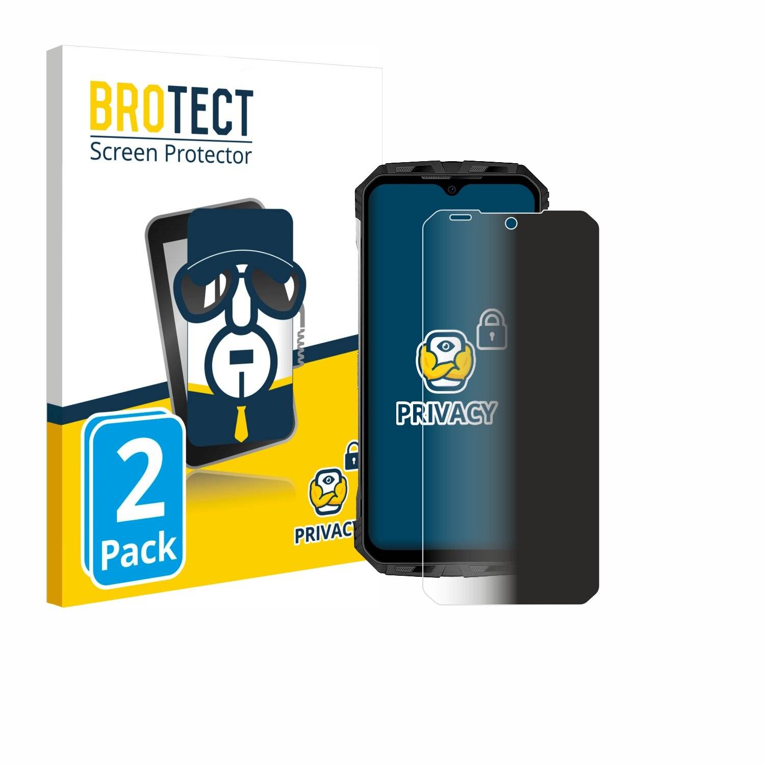 2x BROTECT Privacy Blickschutzfolie für Doogee S