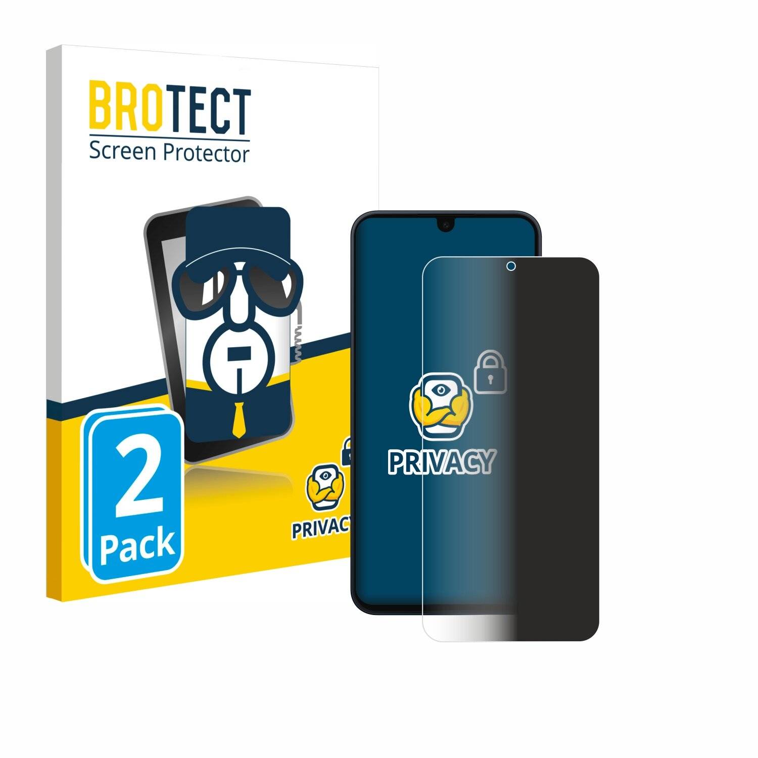 2x BROTECT Privacy Blickschutzfolie für Samsung Galaxy A16
