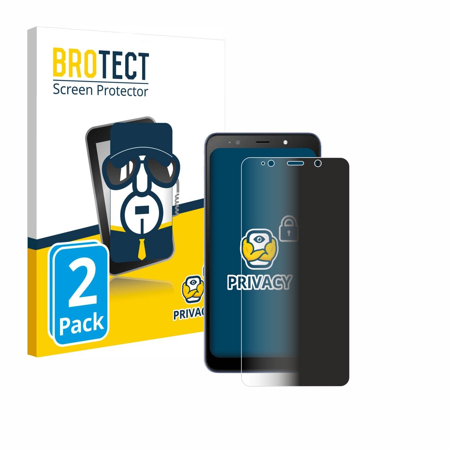 2x BROTECT Privacy Blickschutzfolie für Tecno Pop 6