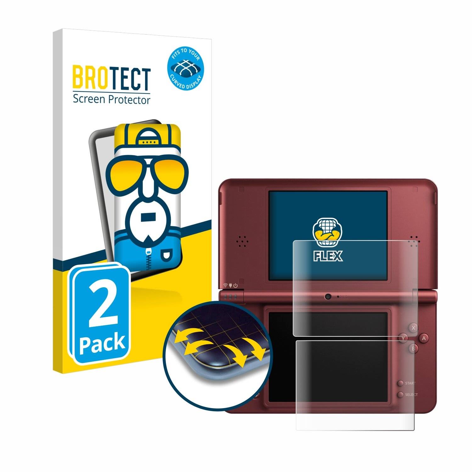 2x BROTECT Flex Full-Screen Folie für Nintendo DSi