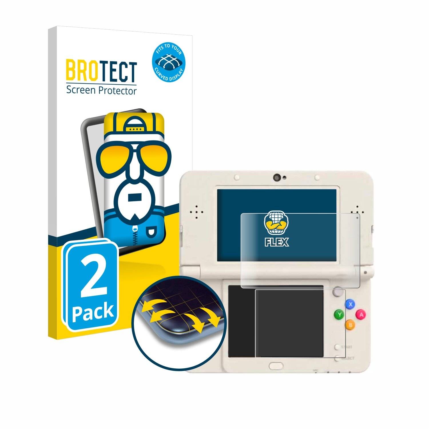 2x BROTECT Flex Full-Screen Folie für Nintendo New