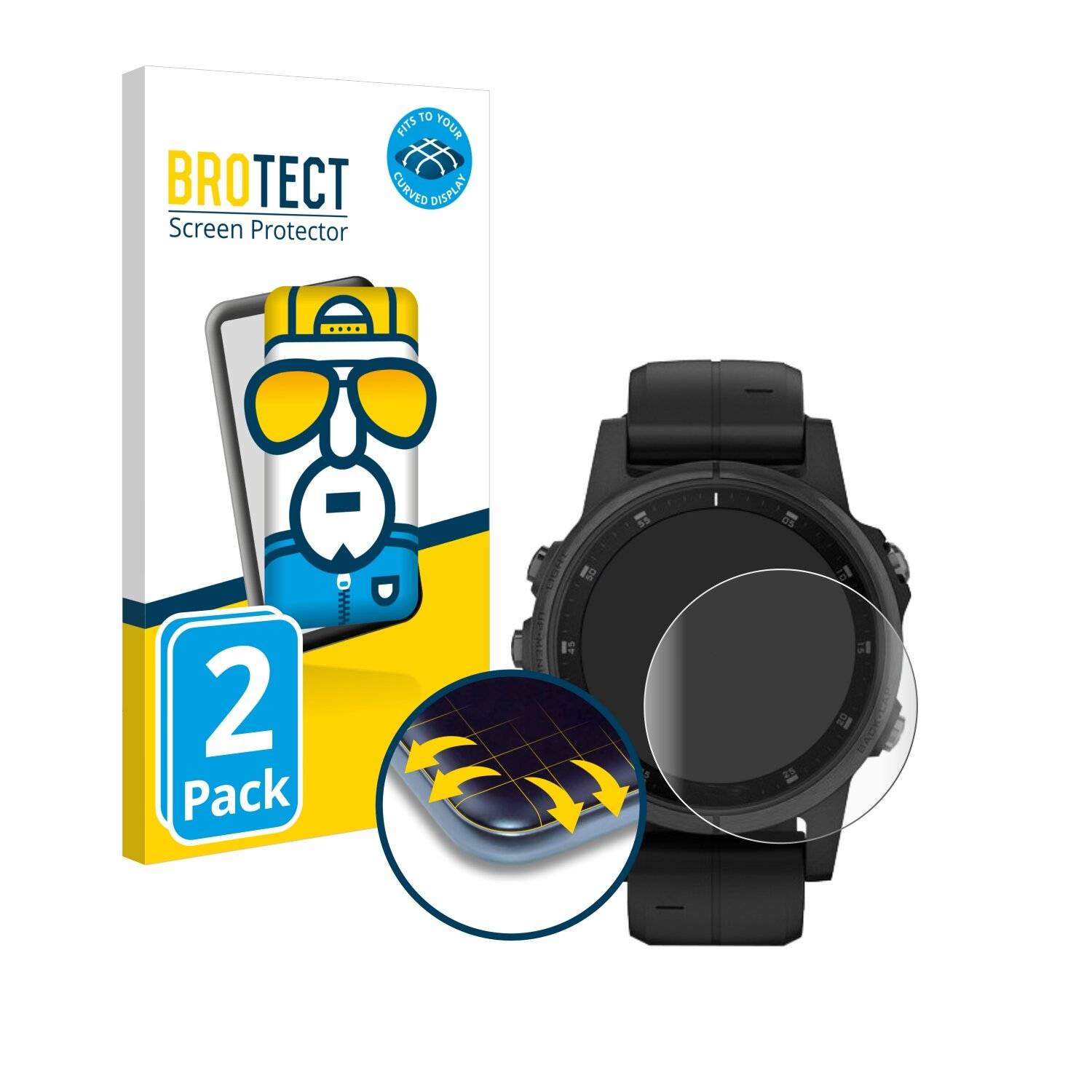 2x BROTECT Flex Full-Screen Folie für Garmin Fenix 5S Plus (42