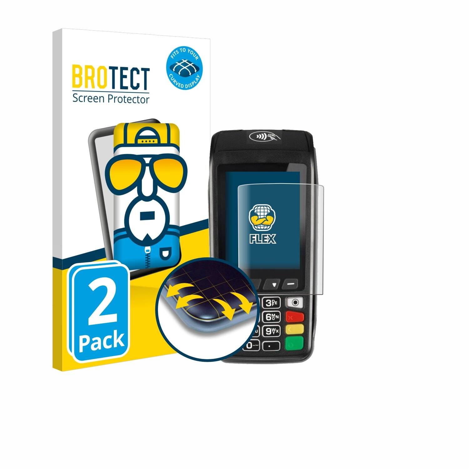 2x BROTECT Flex Full-Screen Folie für ingenico