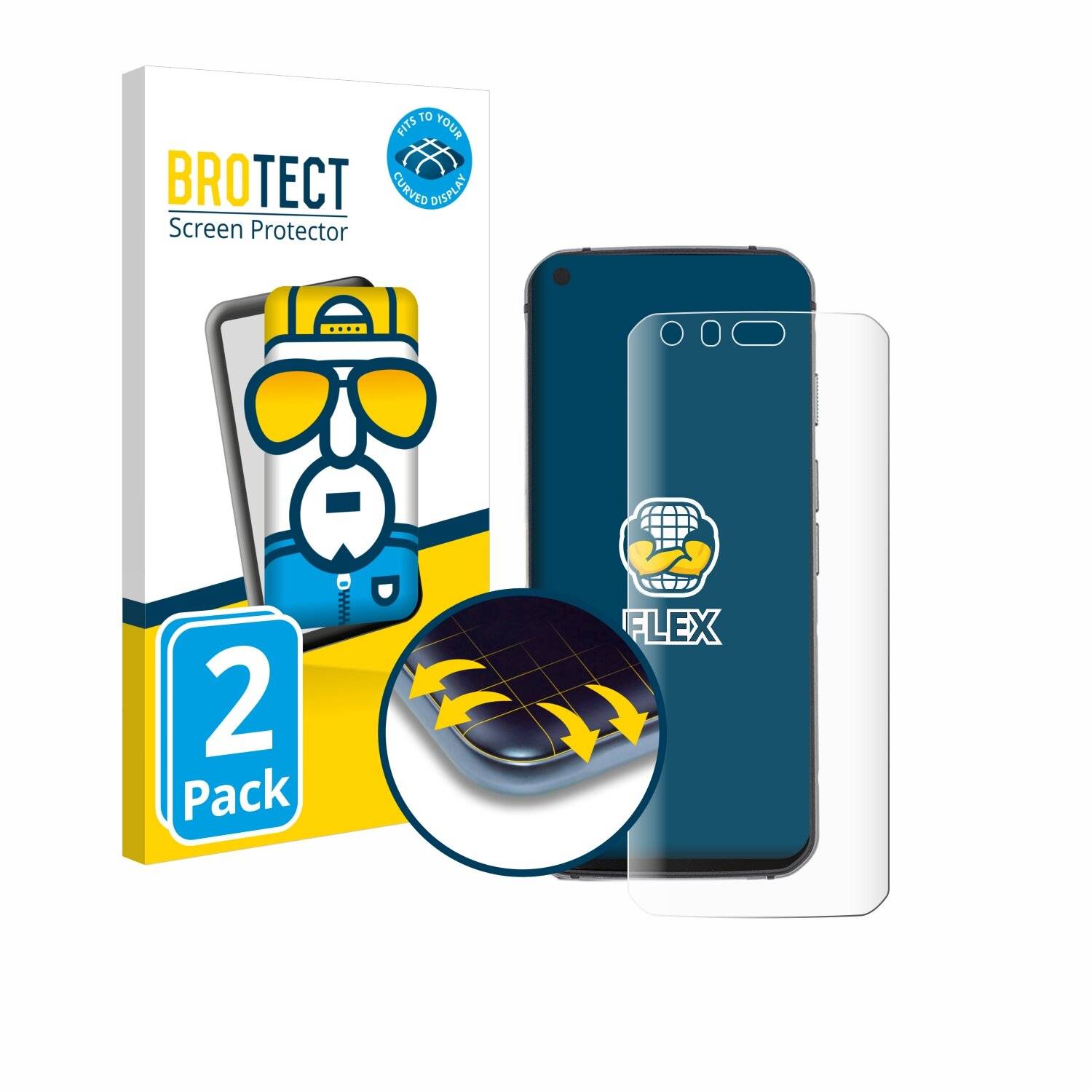 2x BROTECT Flex Full-Screen Folie für Caterpillar Cat S62