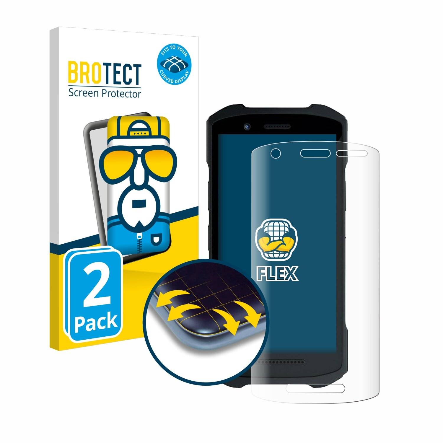 2x BROTECT Flex Full-Screen Folie für Zebra