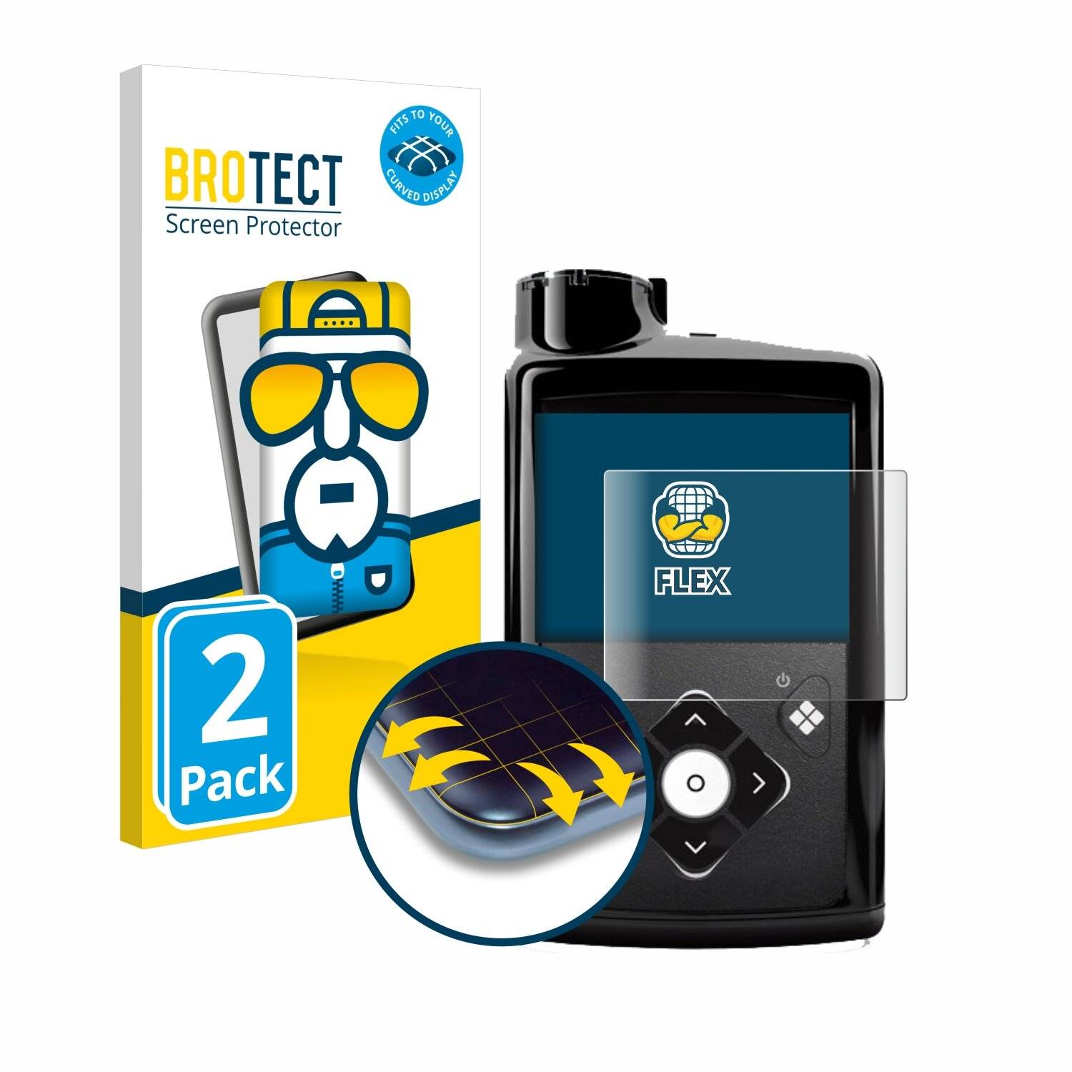 2x BROTECT Flex Full-Screen Folie für Medtronic Minimed