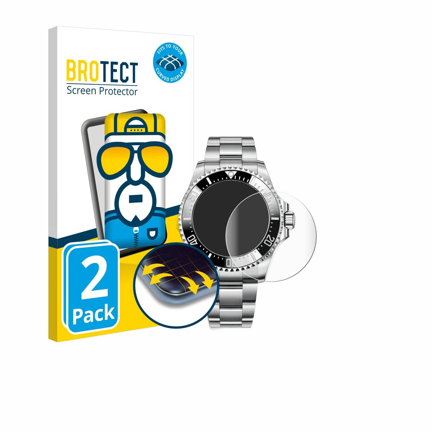 2x BROTECT Flex Full-Screen Folie für Rolex Sea-Dweller Deepsea (44