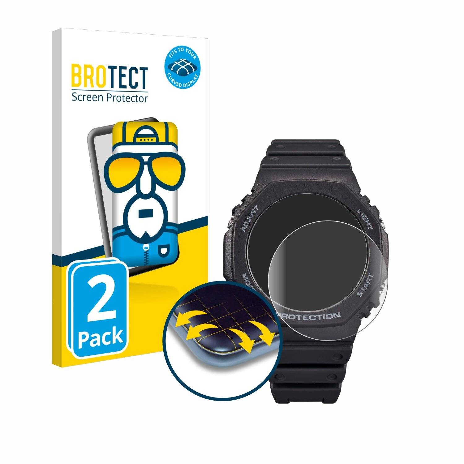 2x BROTECT Flex Full-Screen Folie für Casio G-Shock