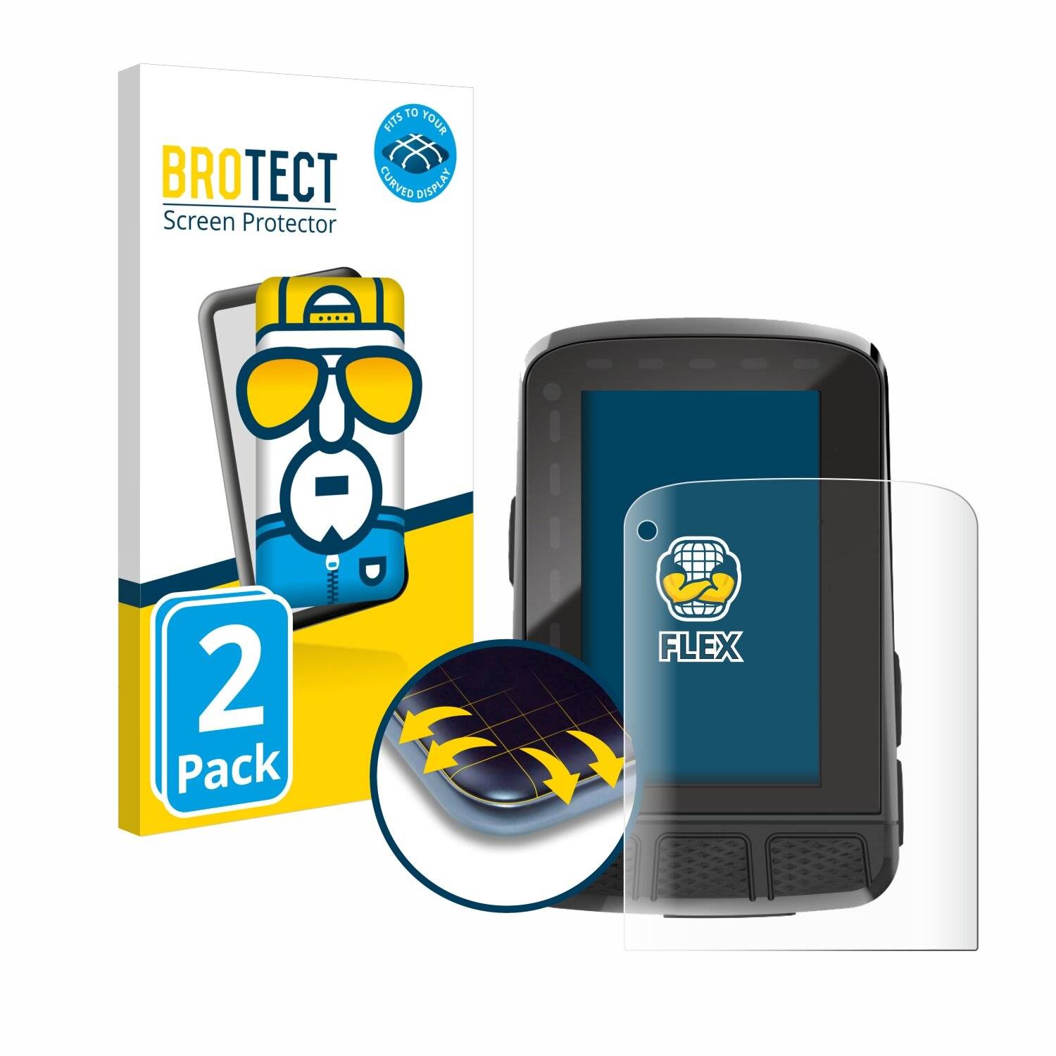 2x BROTECT Flex Full-Screen Folie für Wahoo Elemnt Roam