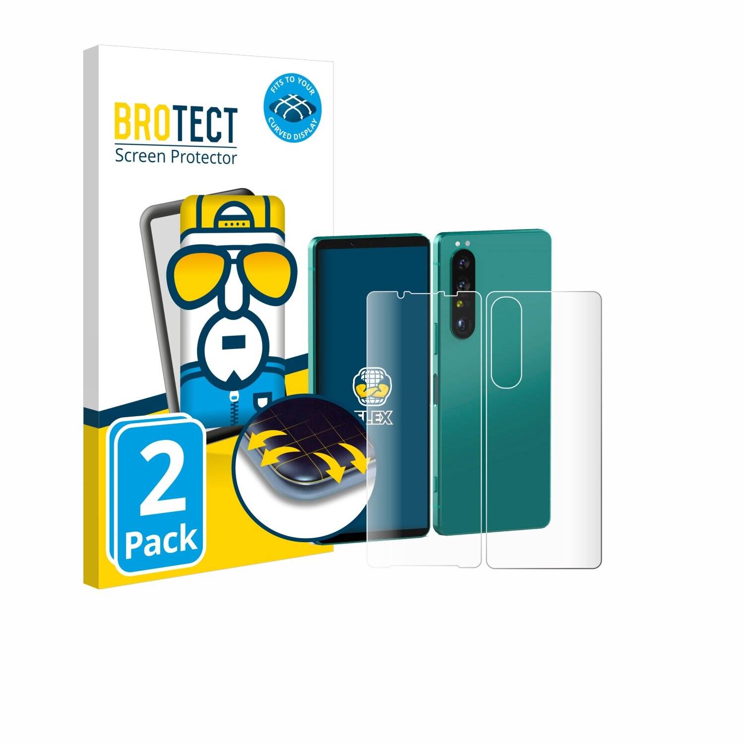 2x BROTECT Flex Full-Screen Folie für Sony Xperia 1 V