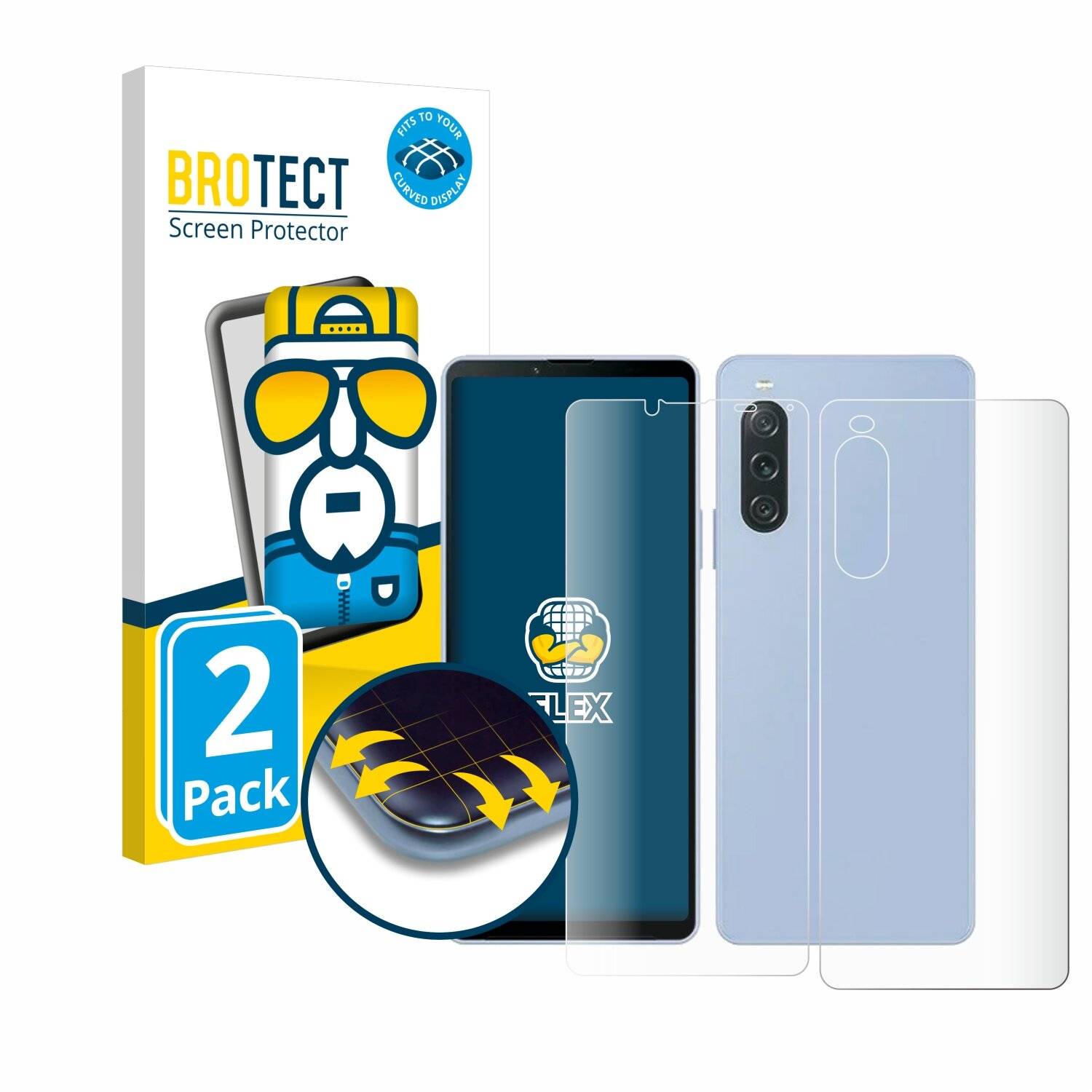 2x BROTECT Flex Full-Screen Folie für Sony Xperia 10 V