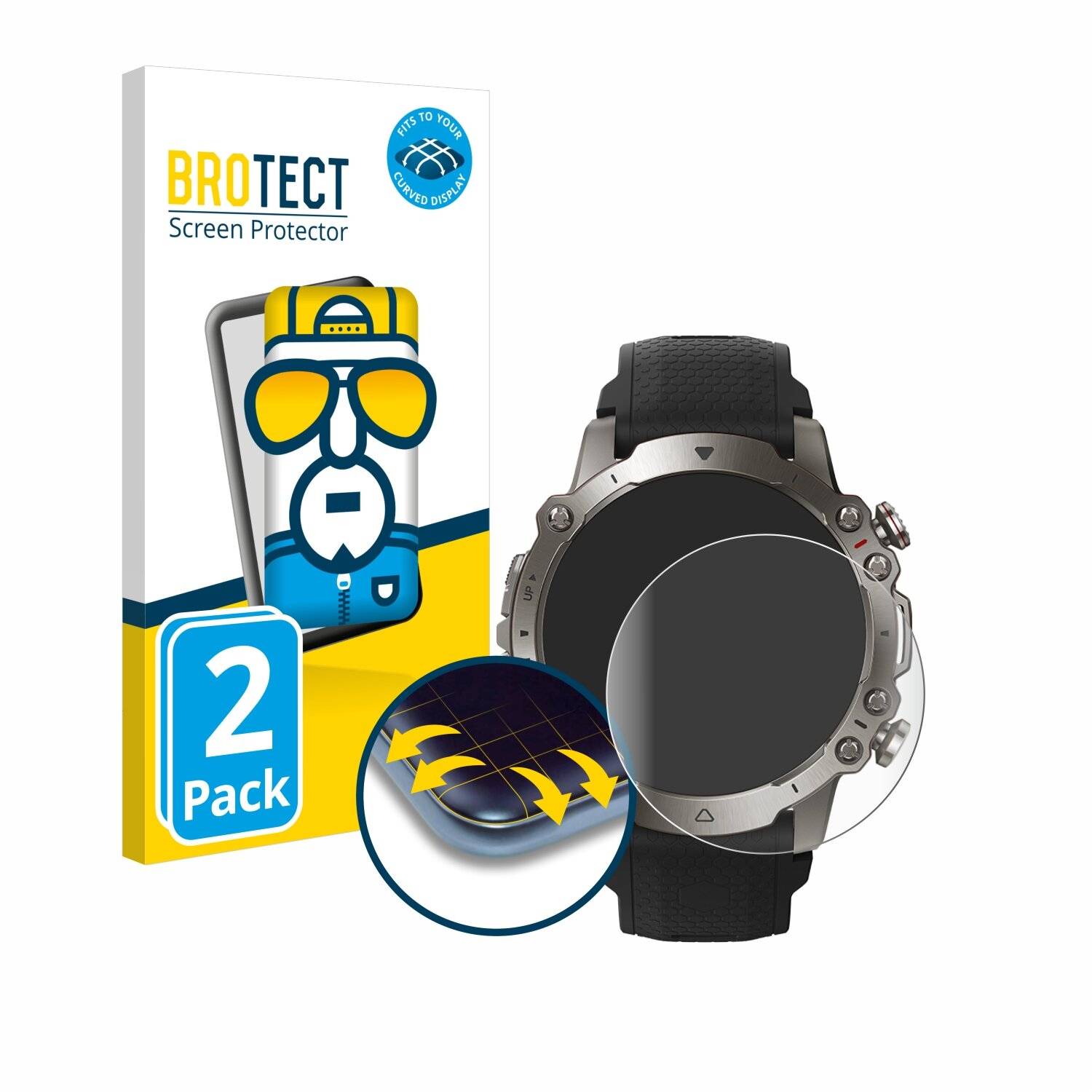 2x BROTECT Flex Full-Screen Folie für Huami Amazfit