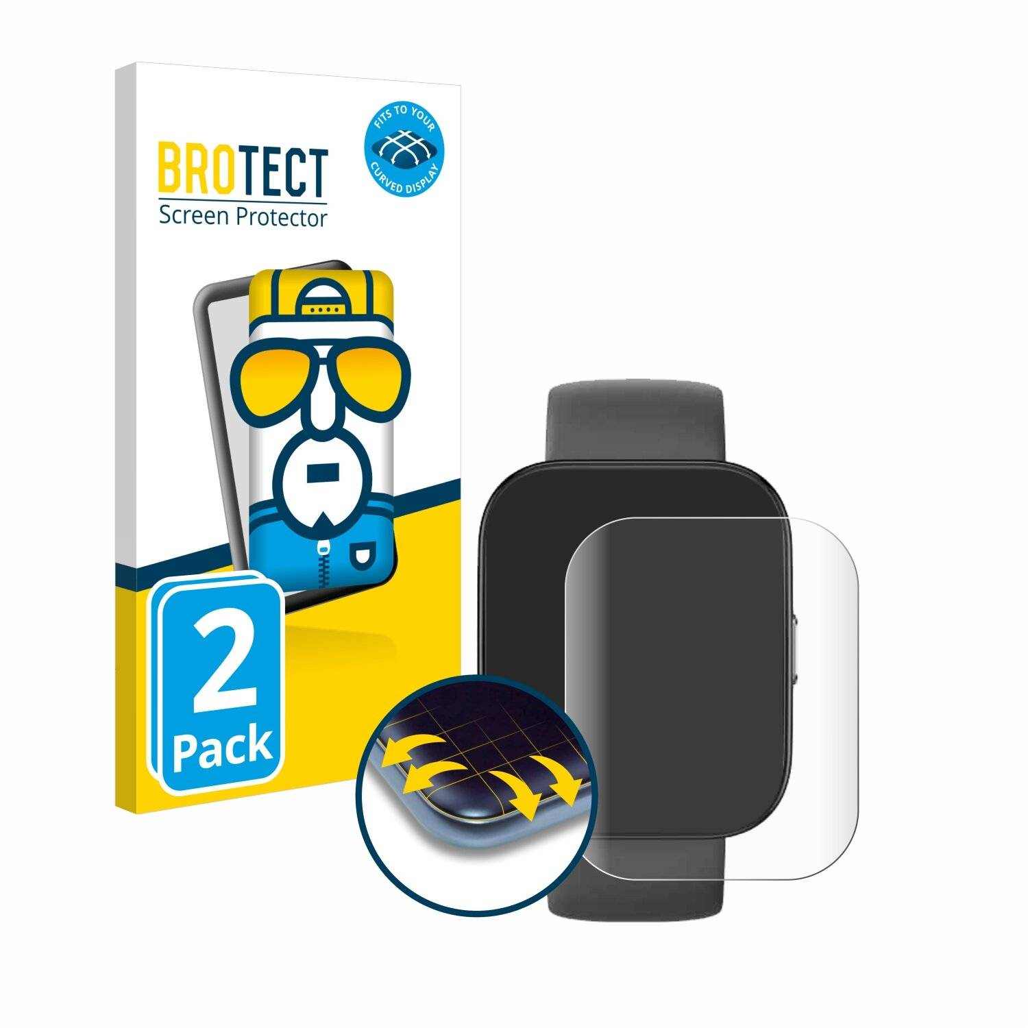 2x BROTECT Flex Full-Screen Folie für Huami Amazfit Bip