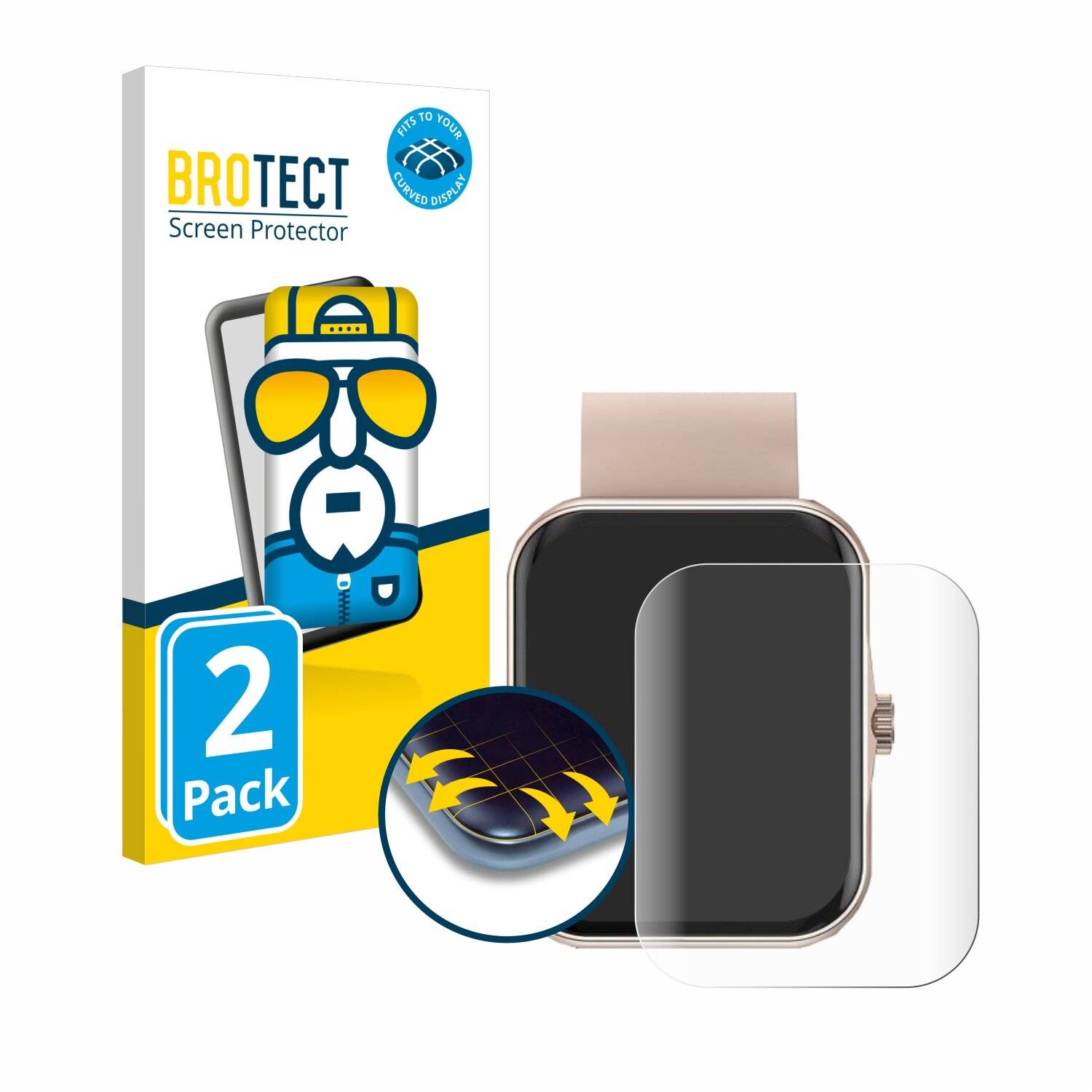 2x BROTECT Flex Full-Screen Folie für Mutoy Smartwatch