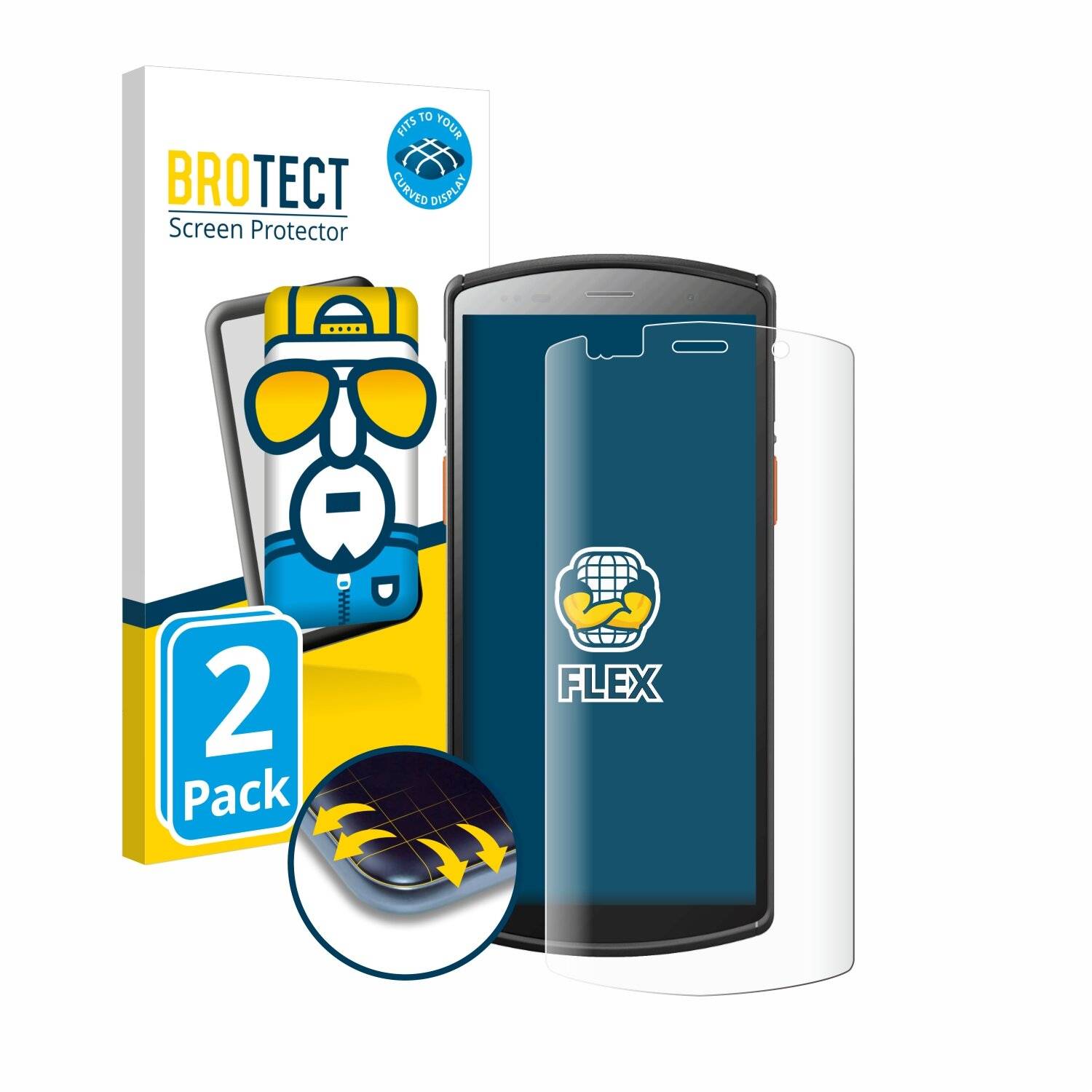 2x BROTECT Flex Full-Screen Folie für Urovo DT50