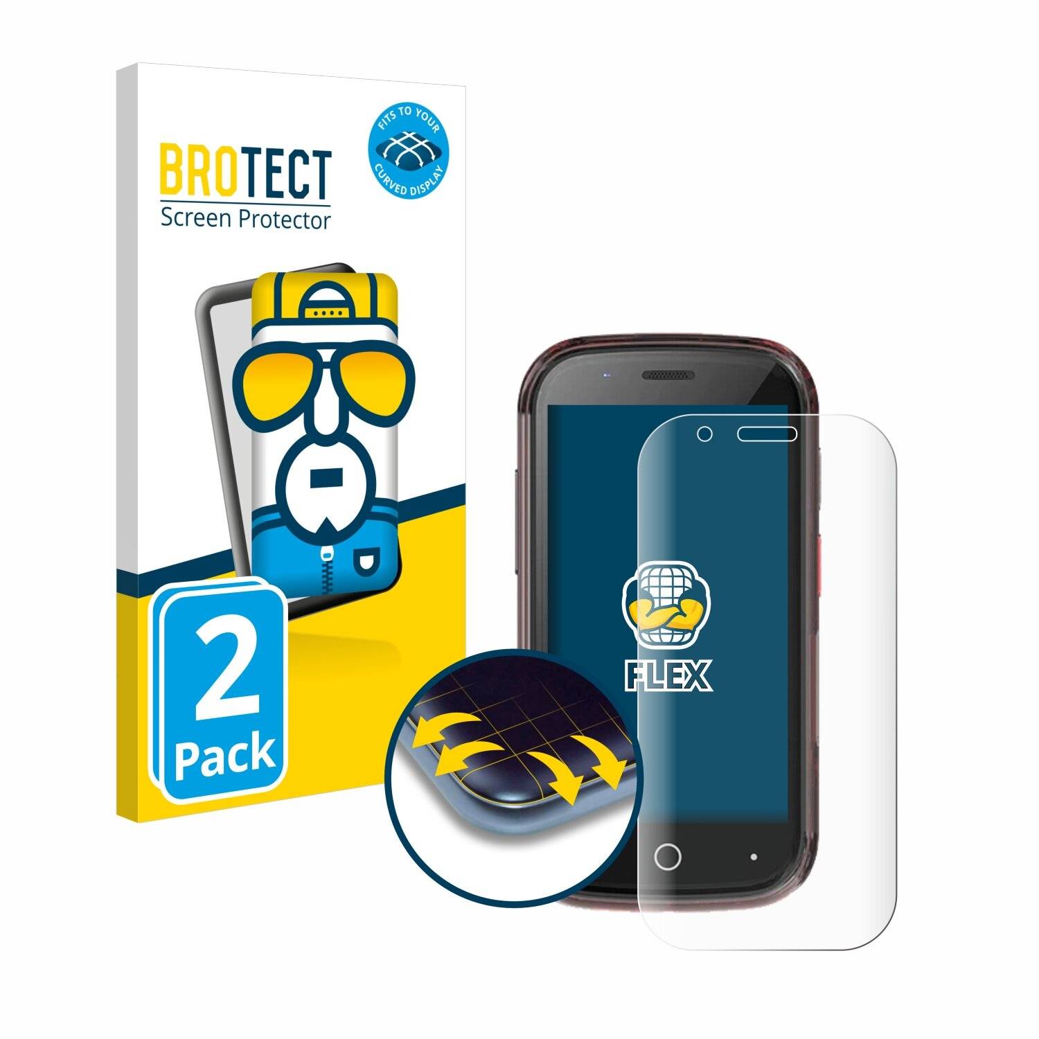 2x BROTECT Flex Full-Screen Folie für Unihertz Jelly