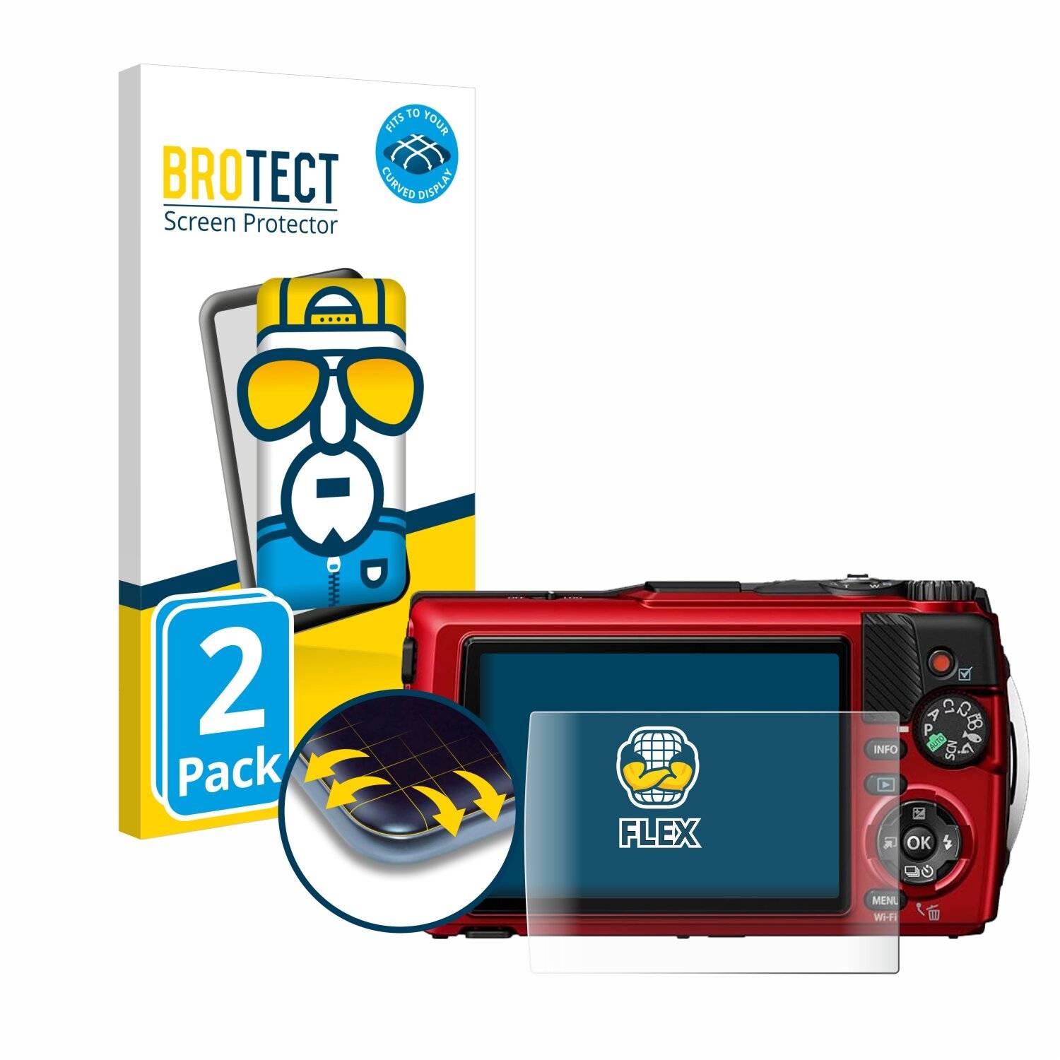 2x BROTECT Flex Full-Screen Folie für Olympus OM System Tough