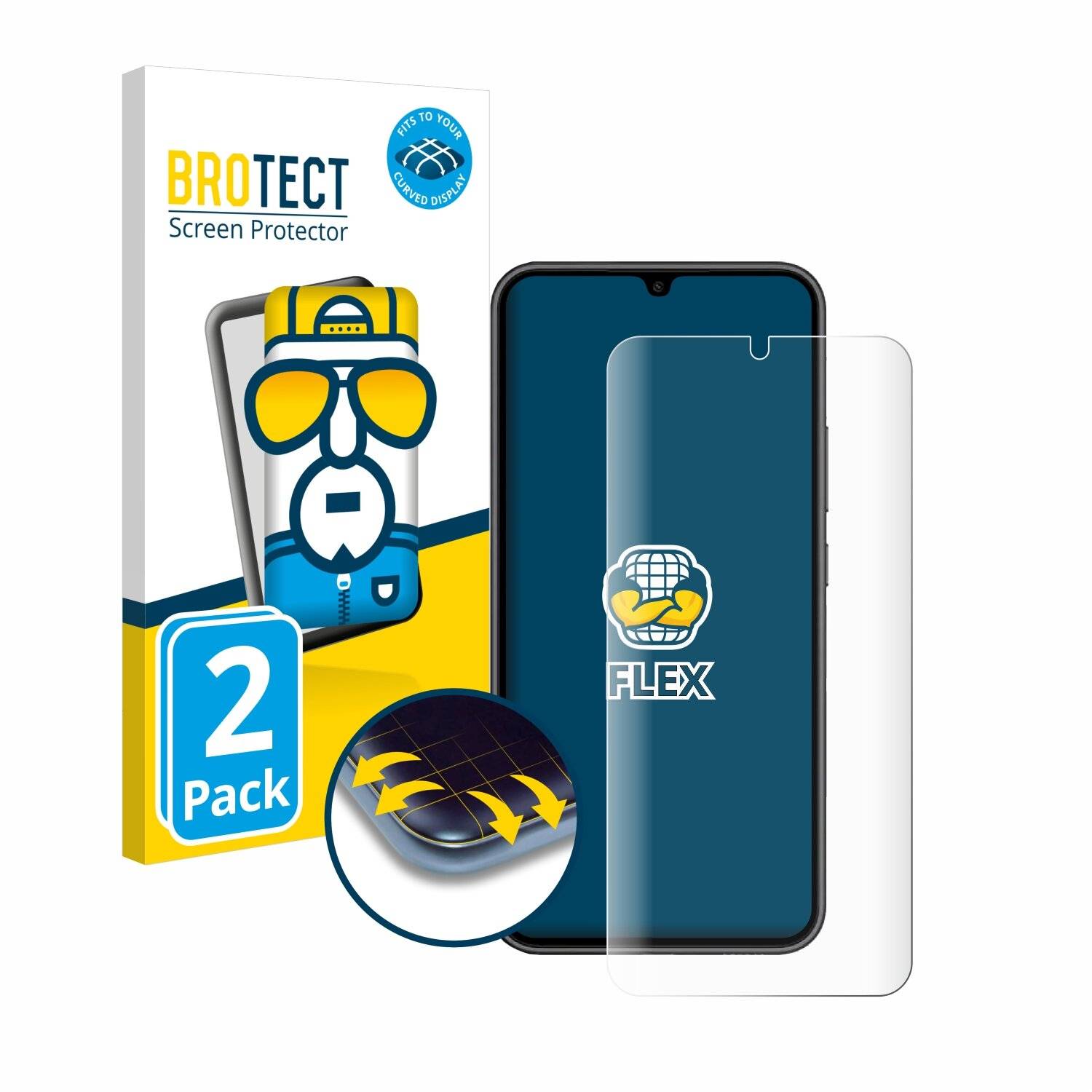 2x BROTECT Flex Full-Screen Folie für Samsung Galaxy A34 5G Enterprise