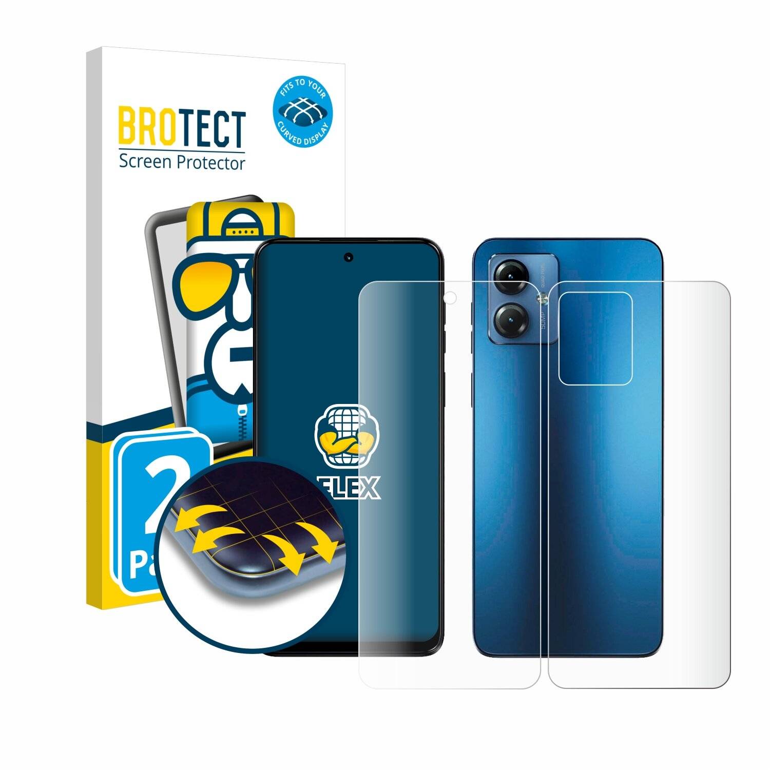 2x BROTECT Flex Full-Screen Folie für Motorola Moto G14