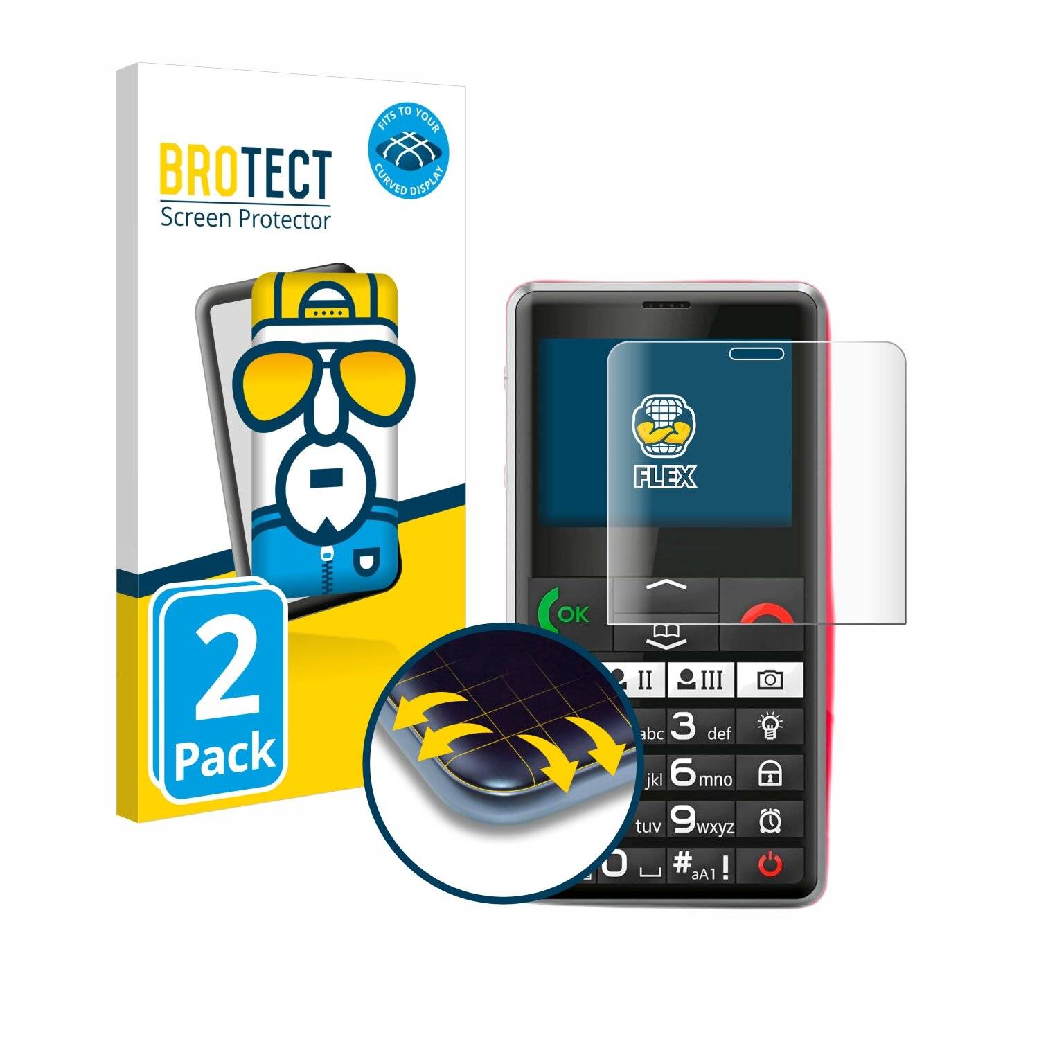 2x BROTECT Flex Full-Screen Folie für Emporia Pure
