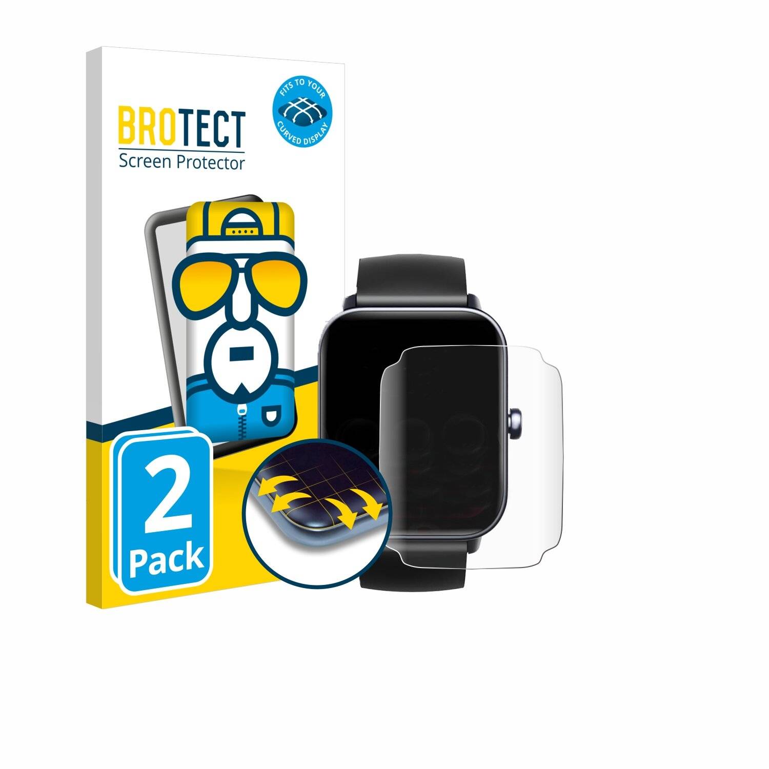 2x BROTECT Flex Full-Screen Folie für Fitpolo IDW19