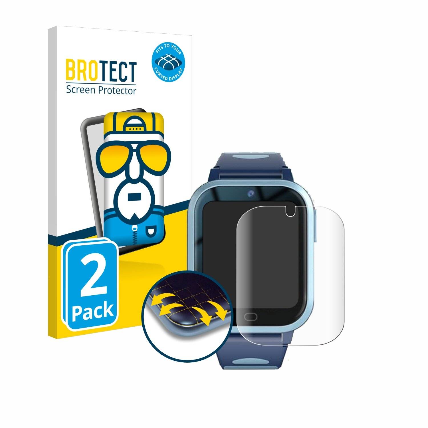2x BROTECT Flex Full-Screen Folie für Fitonme 4G Smartwatch