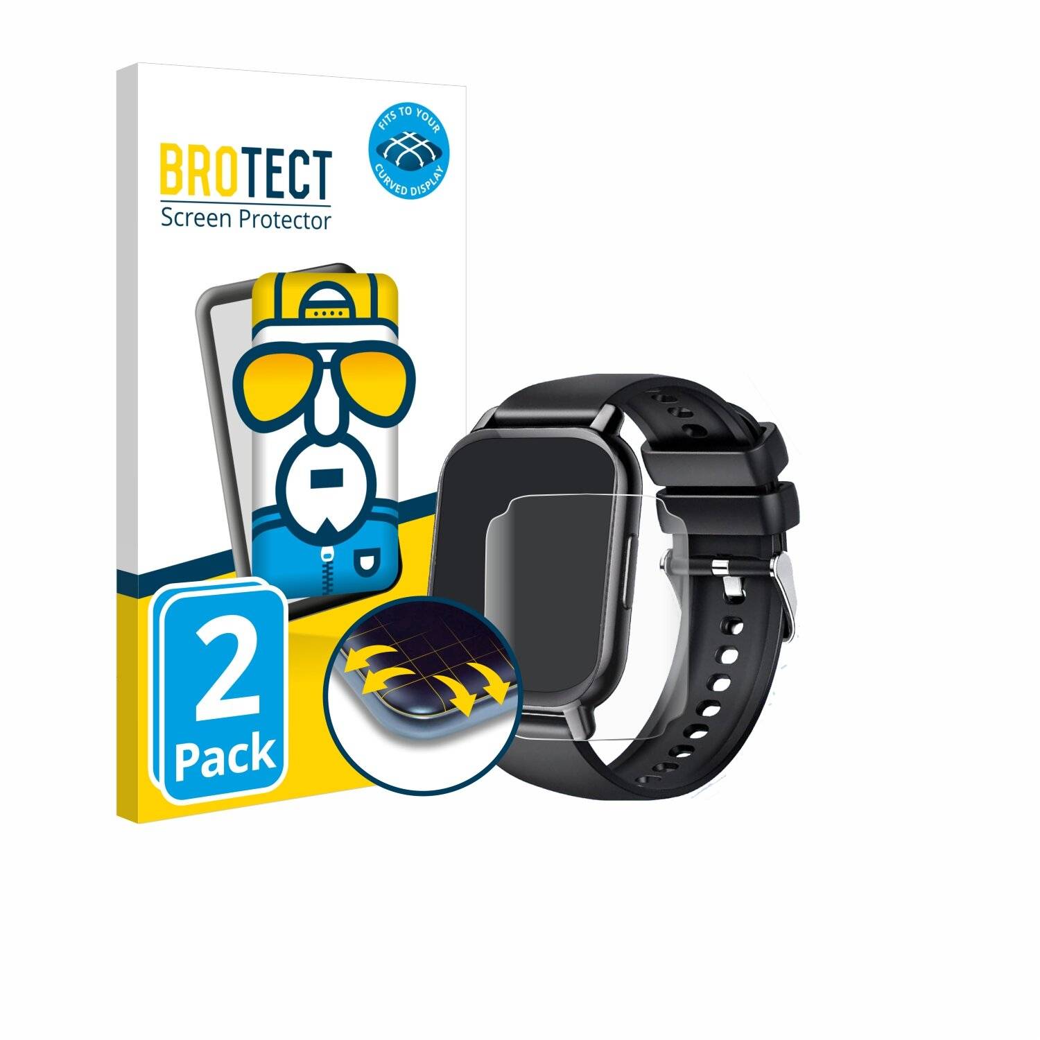 2x BROTECT Flex Full-Screen Folie für Hoxe Y6