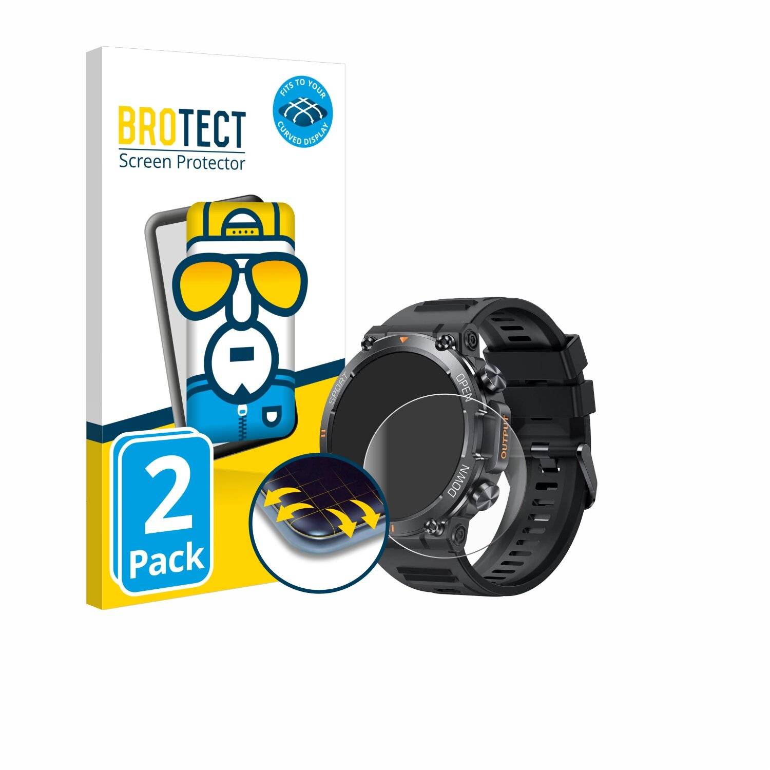 2x BROTECT Flex Full-Screen Folie für GaWear K56-PRO