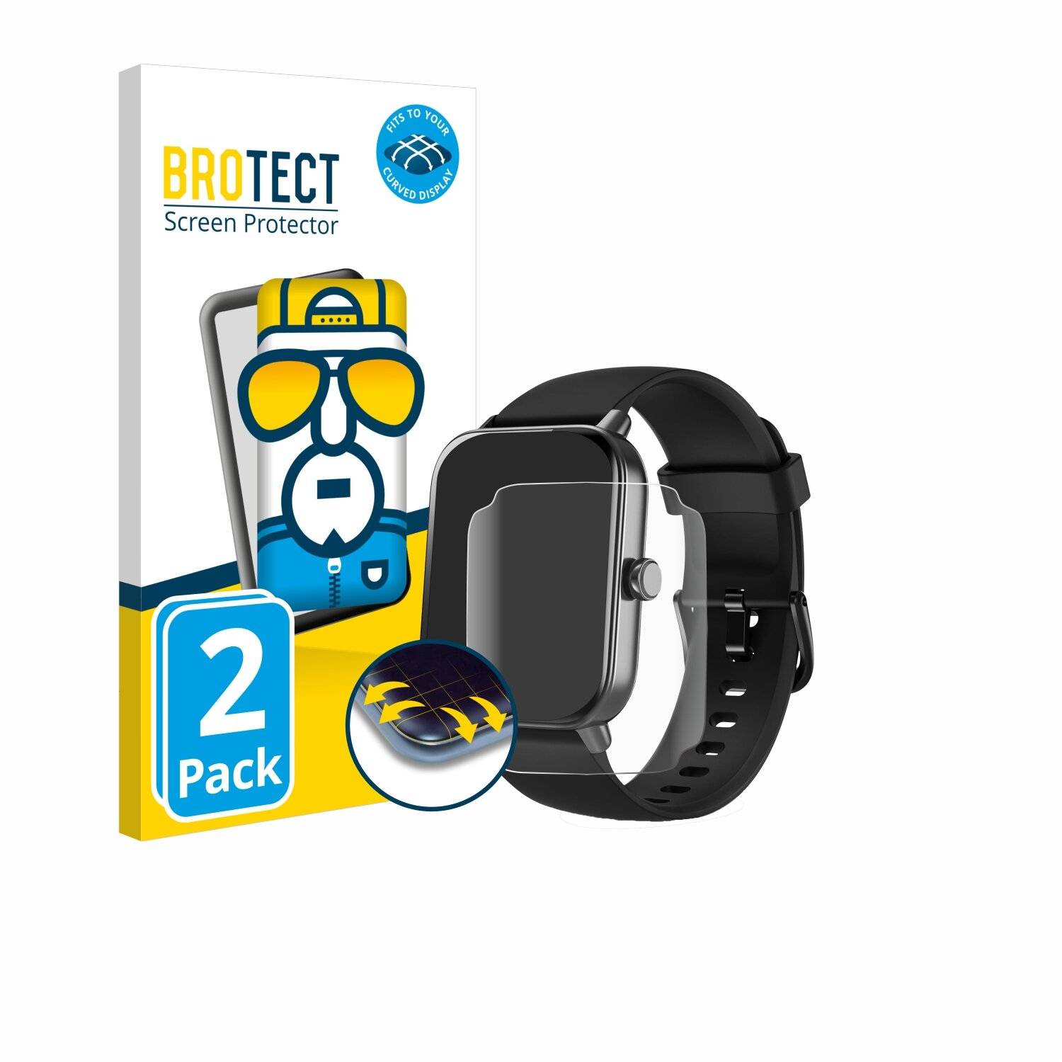 2x BROTECT Flex Full-Screen Folie für Yoever IDW19