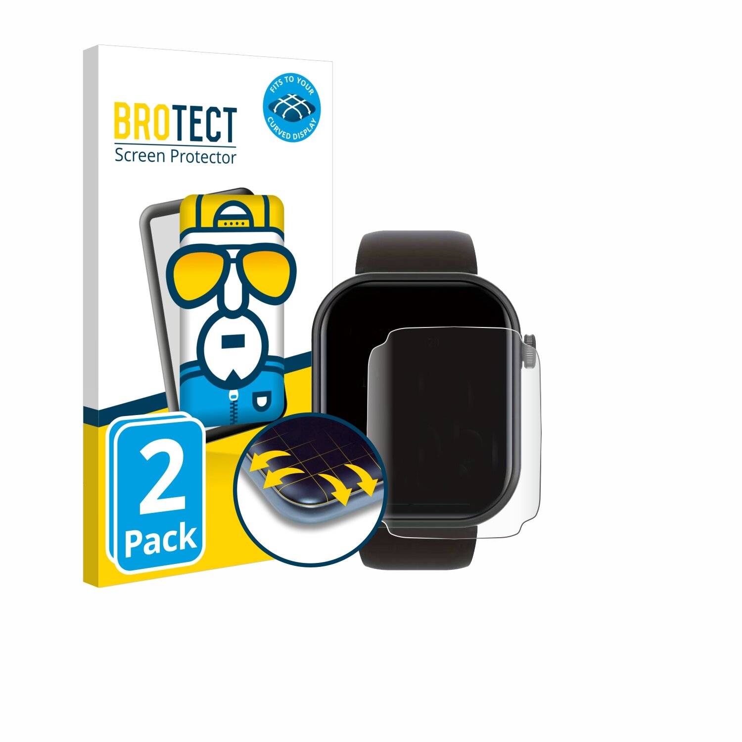 2x BROTECT Flex Full-Screen Folie für Smartwatch IDW15
