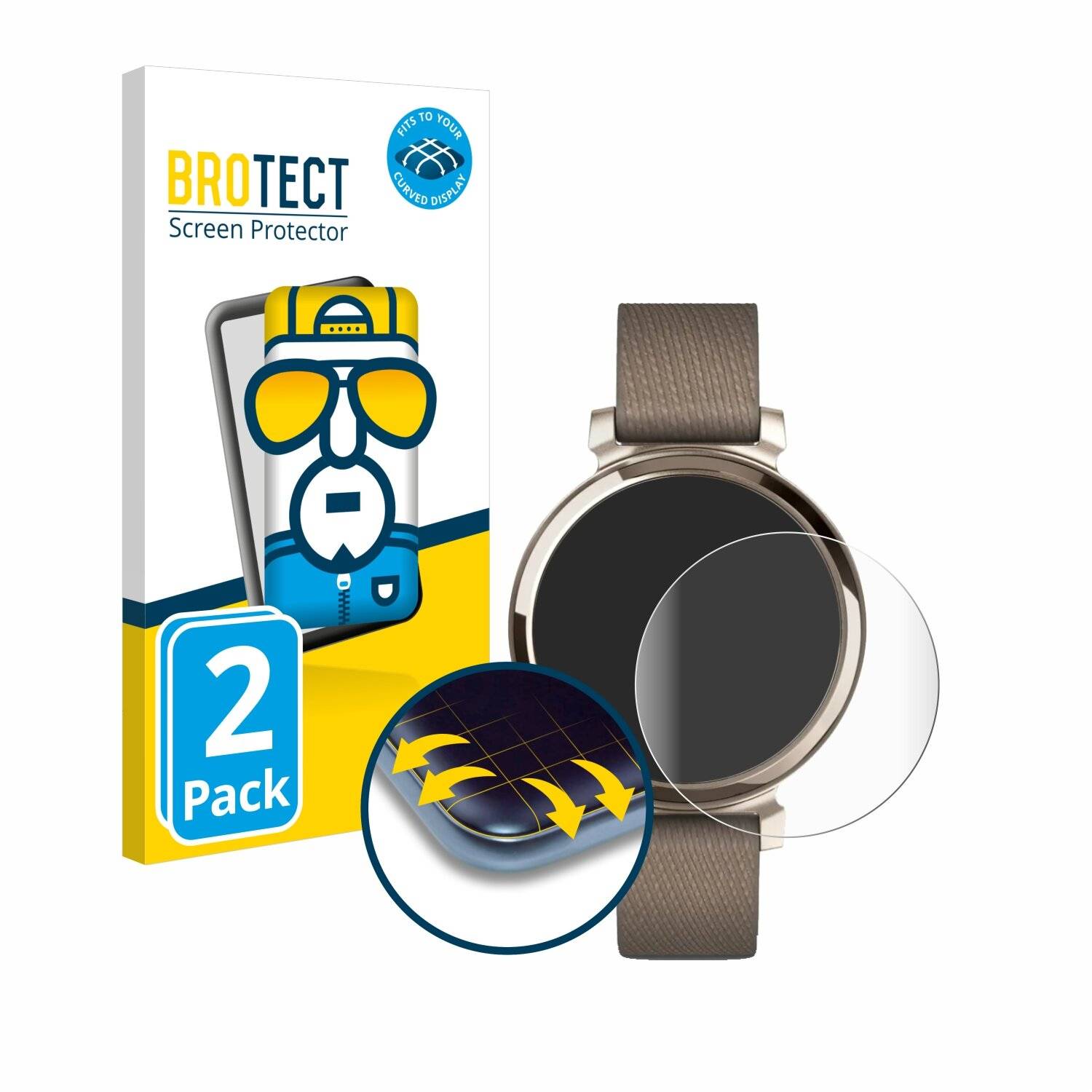 2x BROTECT Flex Full-Screen Folie für Garmin Lily