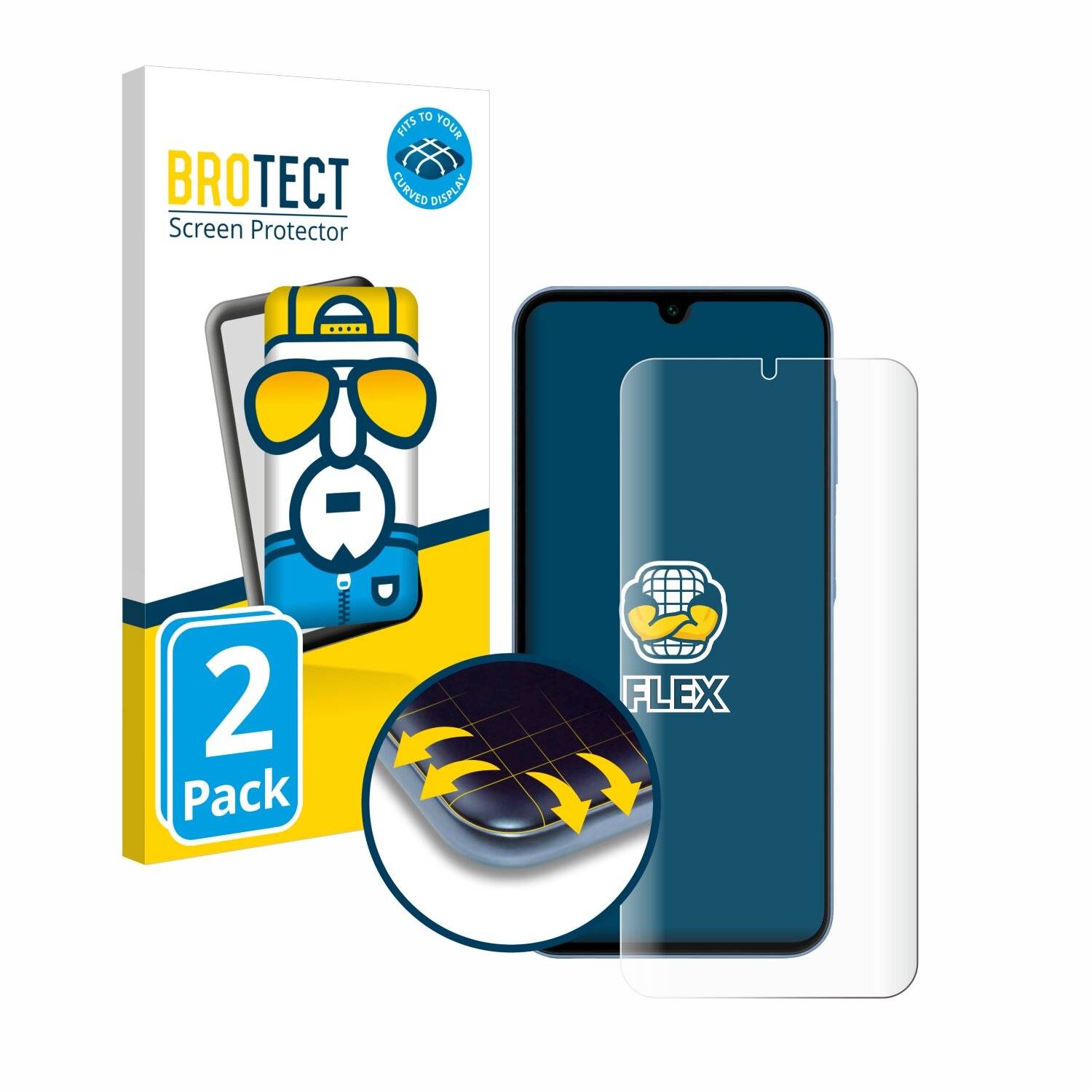 2x BROTECT Flex Full-Screen Folie für Samsung Galaxy A15