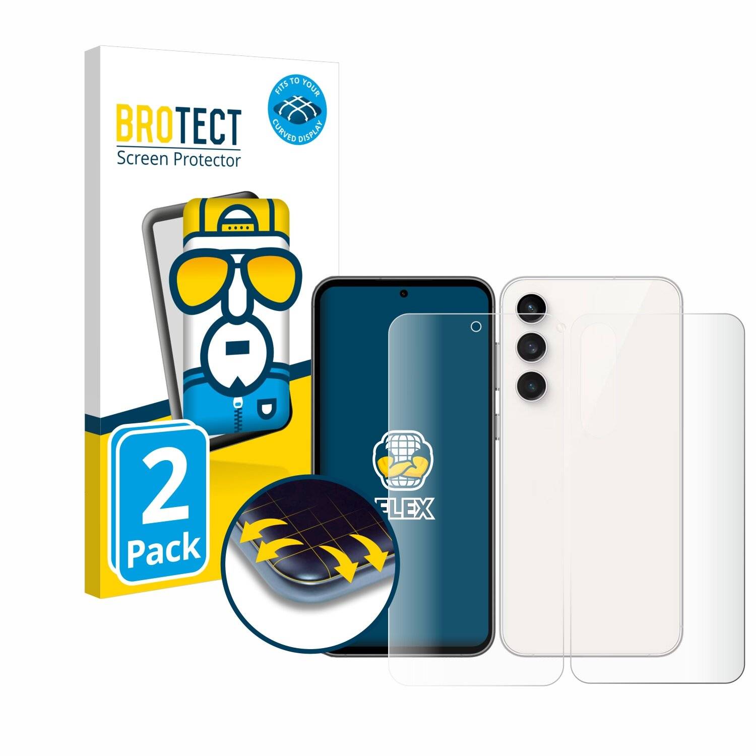 2x BROTECT Flex Full-Screen Folie für Samsung Galaxy S23 FE