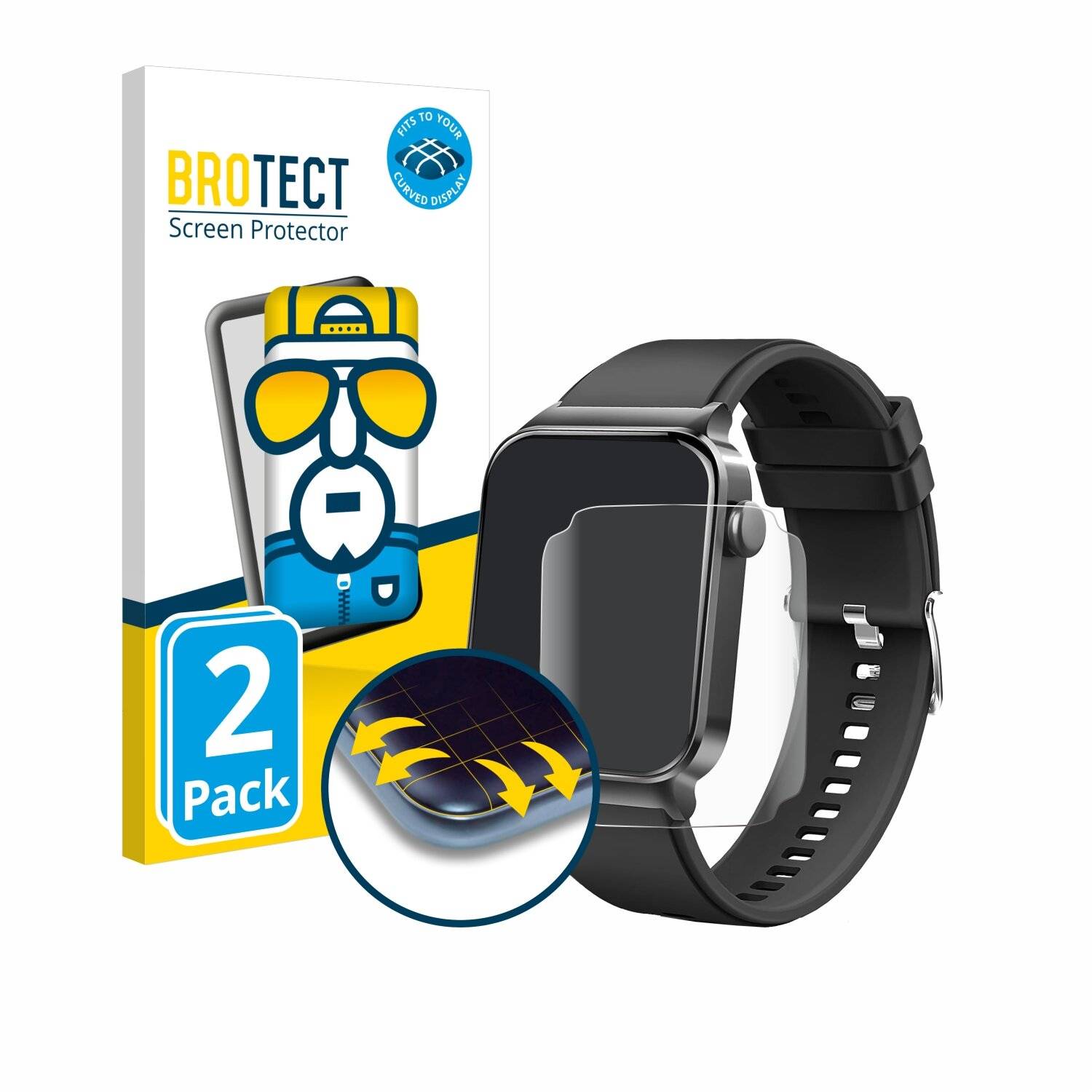 2x BROTECT Flex Full-Screen Folie für Uaue T50S
