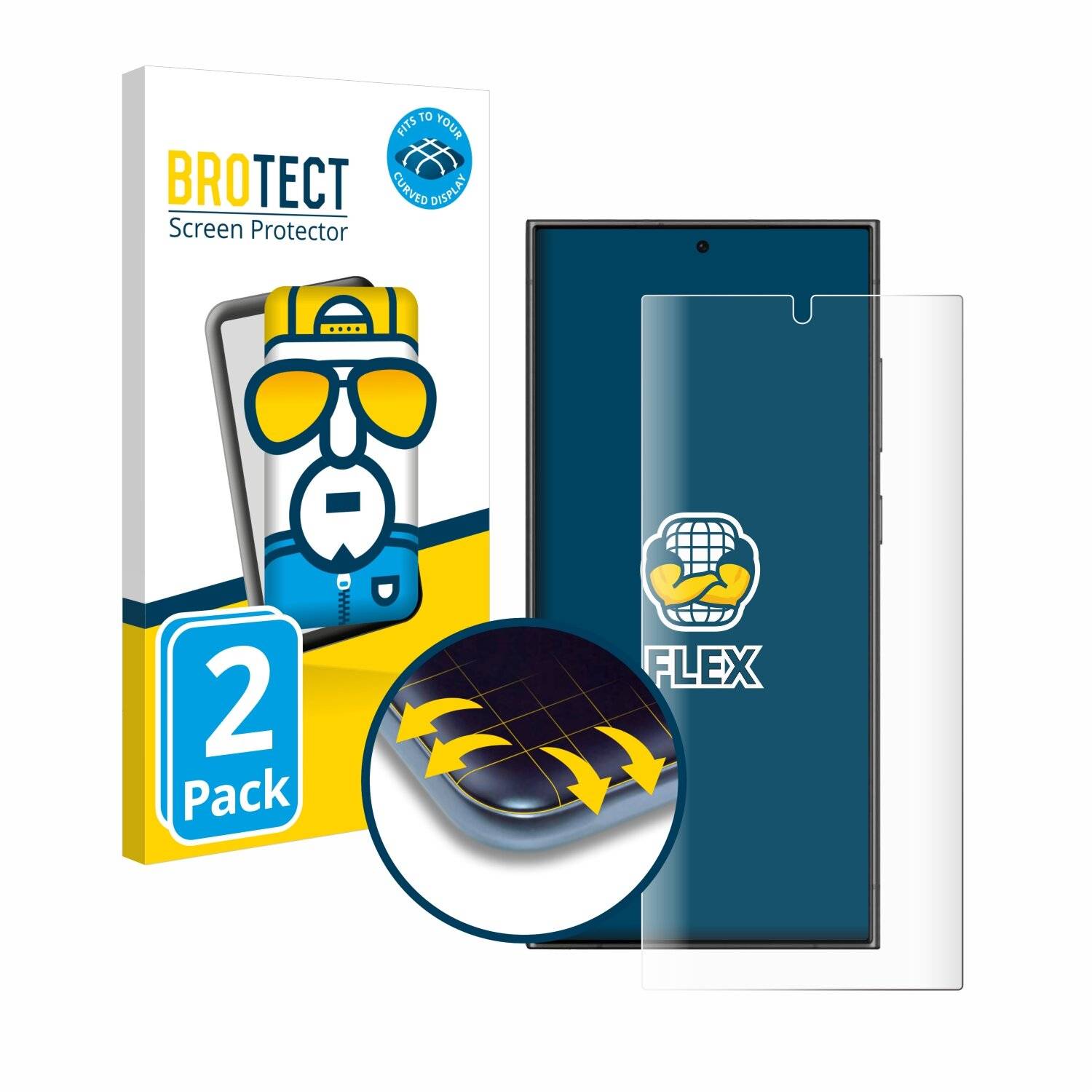 2x BROTECT Flex Full-Screen Folie für Samsung Galaxy S24 Ultra