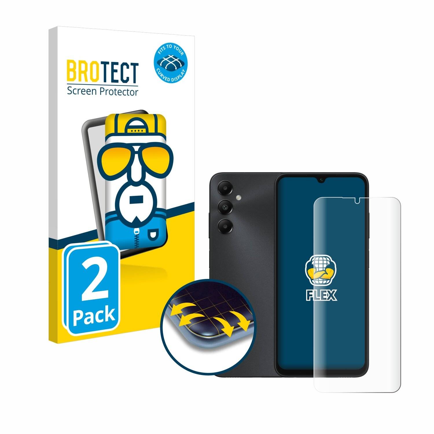 2x BROTECT Flex Full-Screen Folie für Samsung Galaxy