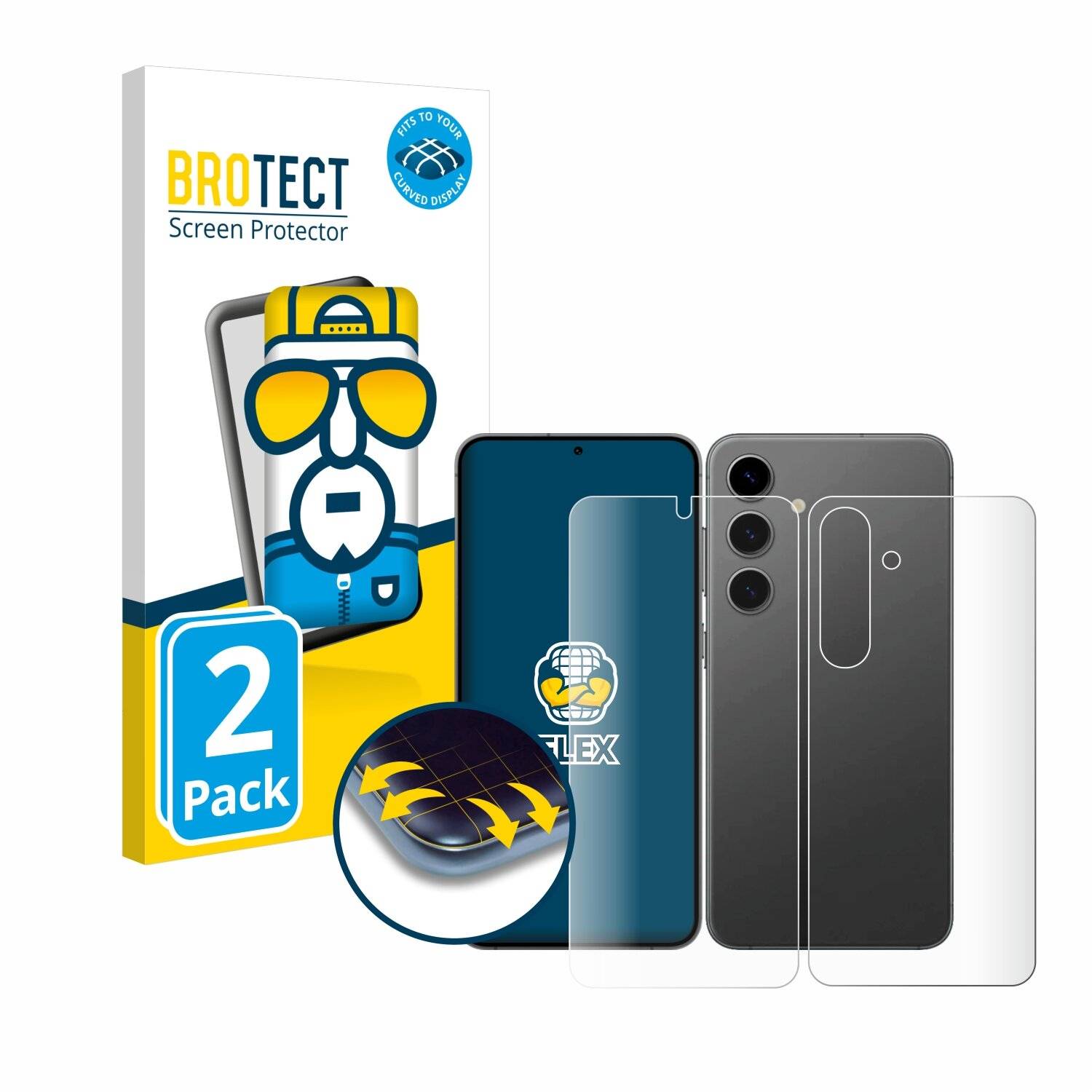 2x BROTECT Flex Full-Screen Folie für Samsung Galaxy S24
