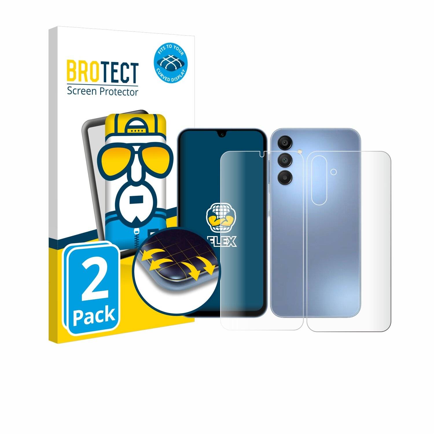 2x BROTECT Flex Full-Screen Folie für Samsung Galaxy A15