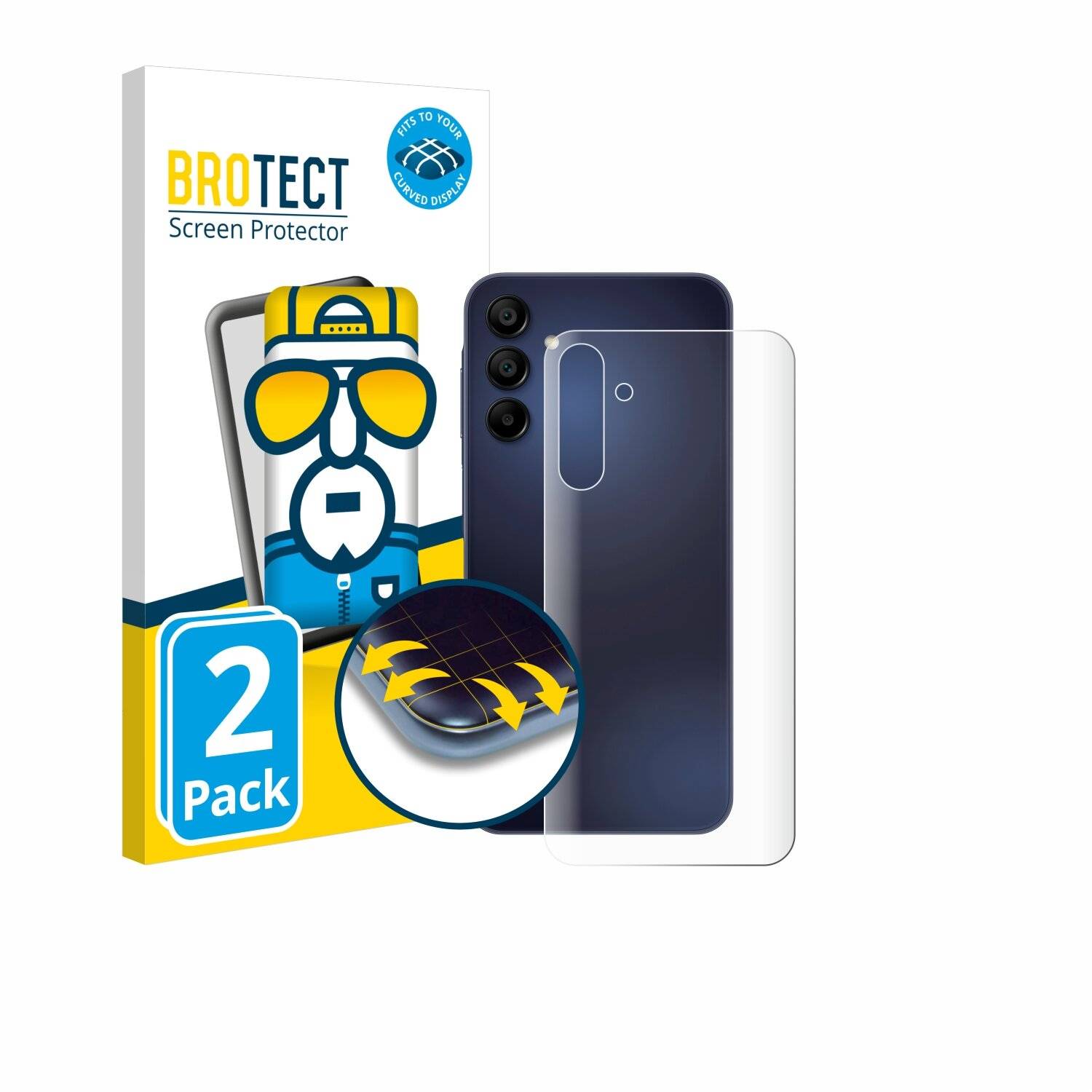 2x BROTECT Flex Full-Screen Folie für Samsung Galaxy A15 5G