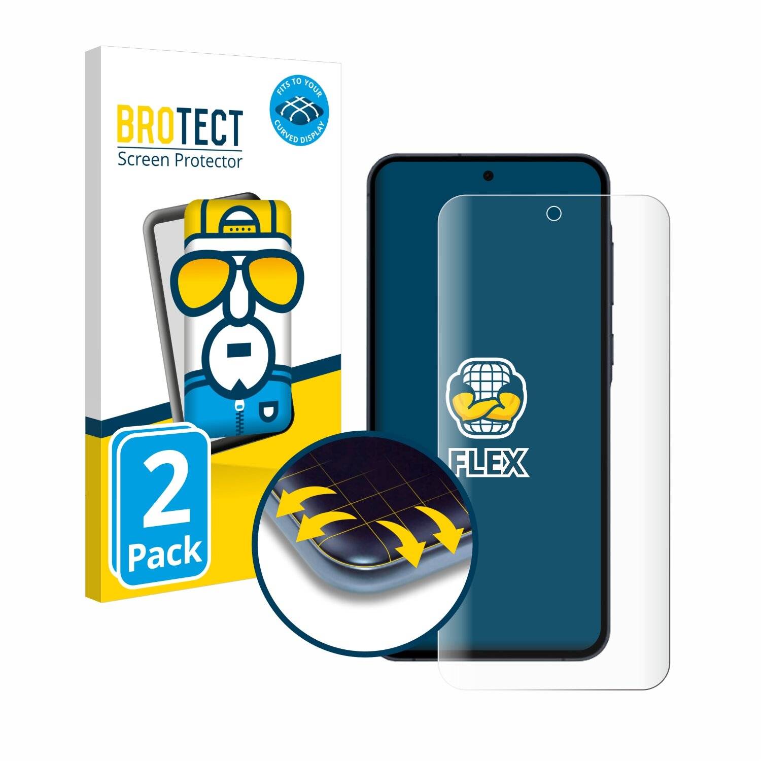 2x BROTECT Flex Full-Screen Folie für Samsung Galaxy A55