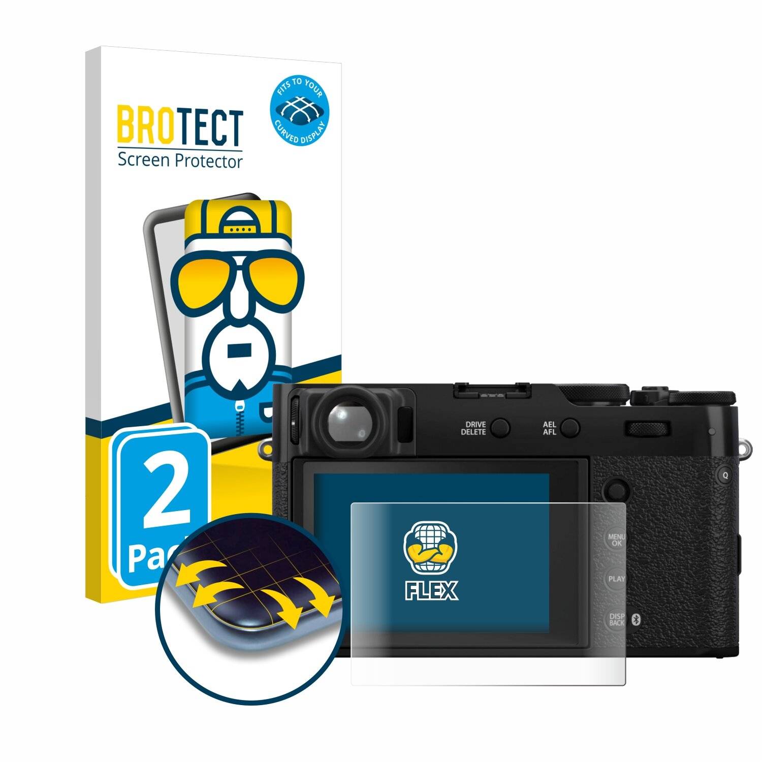 2x BROTECT Flex Full-Screen Folie für Fujifilm