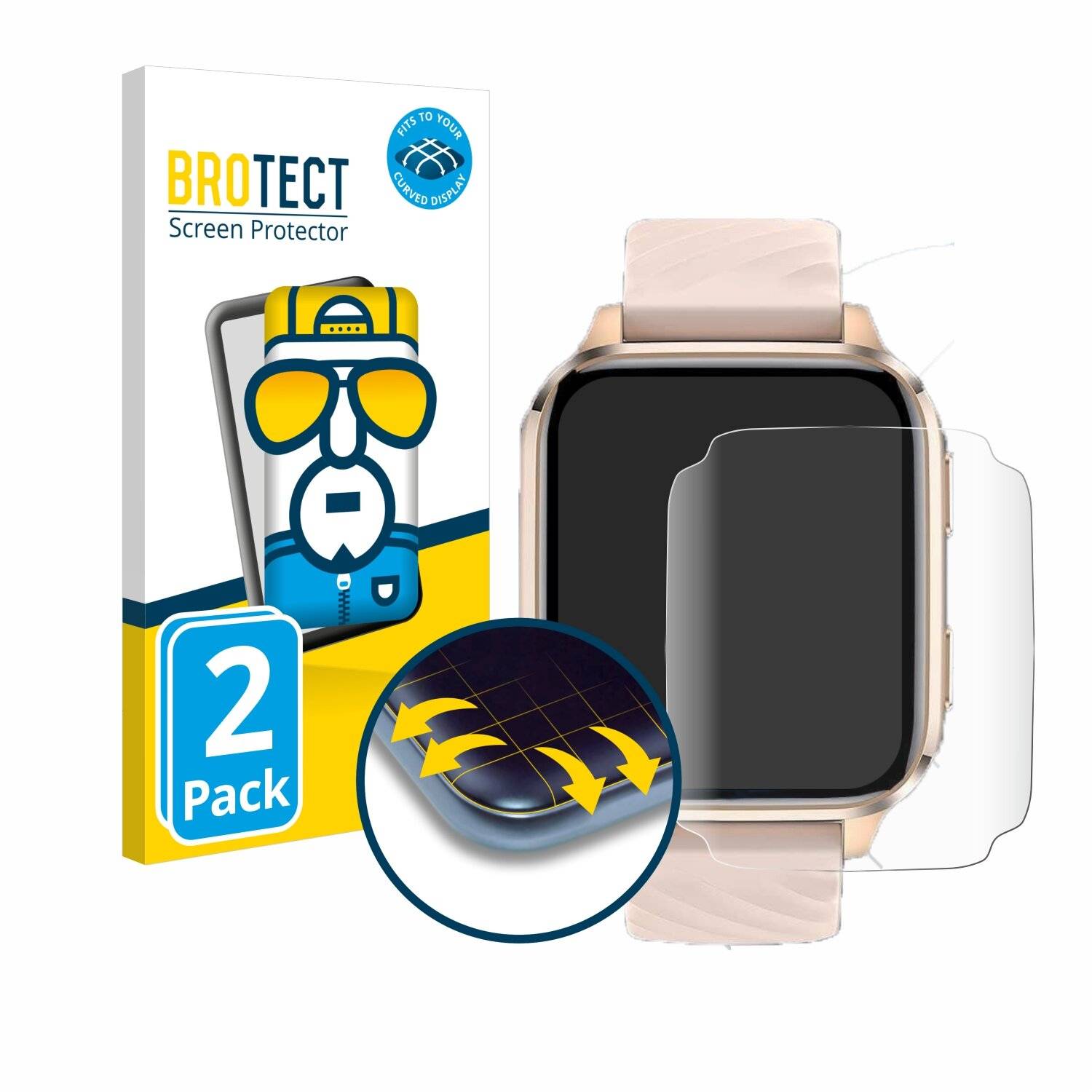 2x BROTECT Flex Full-Screen Folie für Ibetter Smartwatch