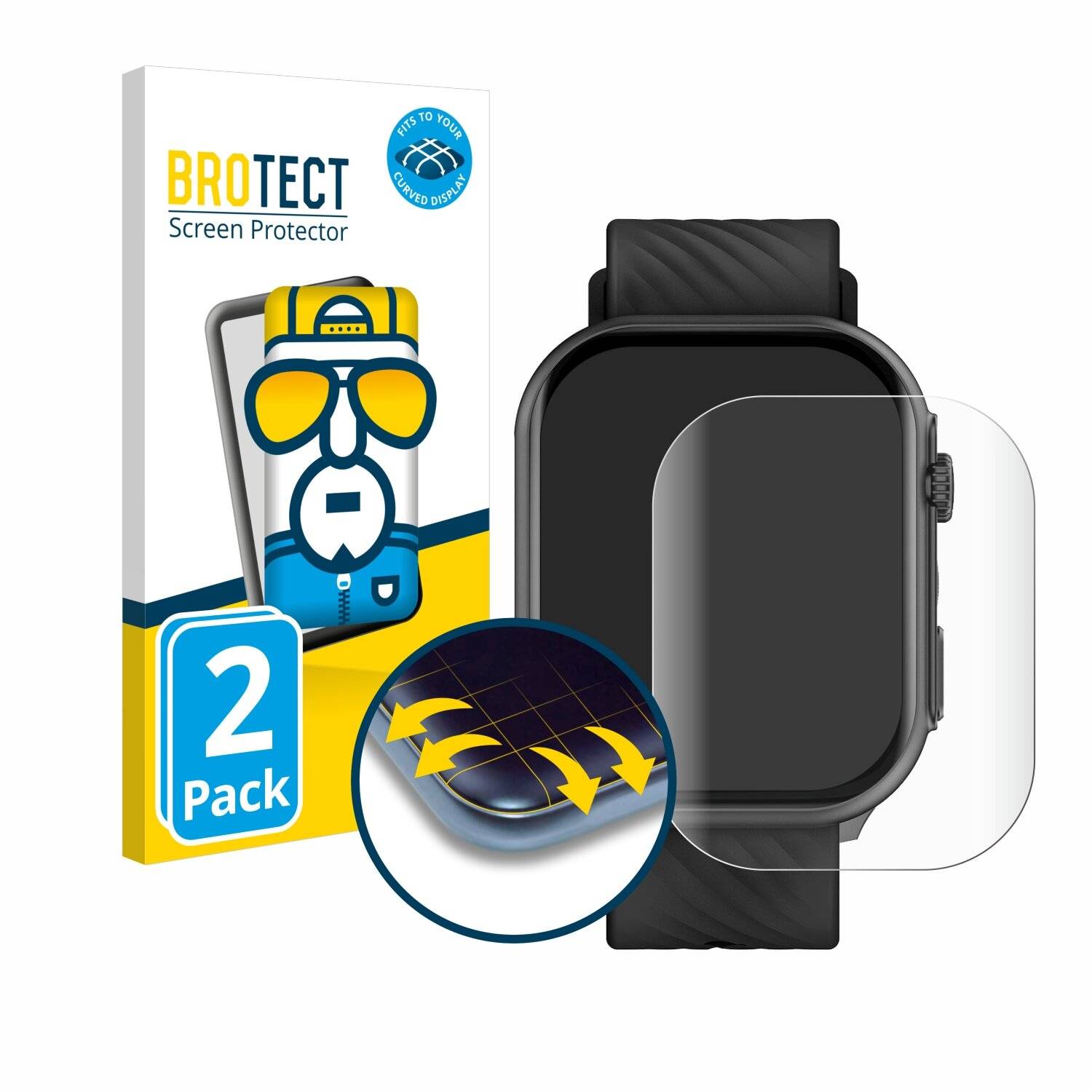 2x BROTECT Flex Full-Screen Folie für Yuede Smartwatch