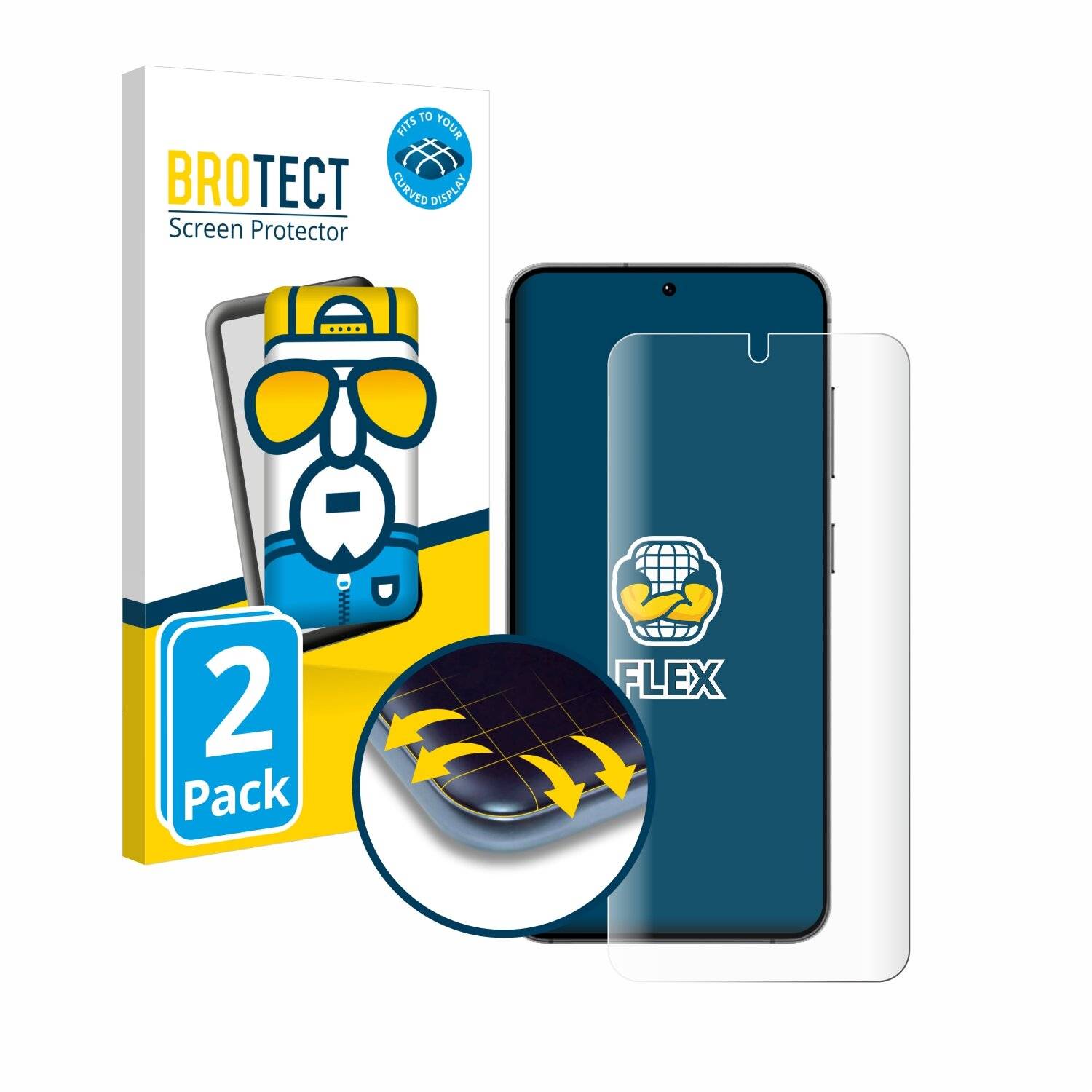2x BROTECT Flex Full-Screen Folie für Samsung Galaxy S24 Enterprise