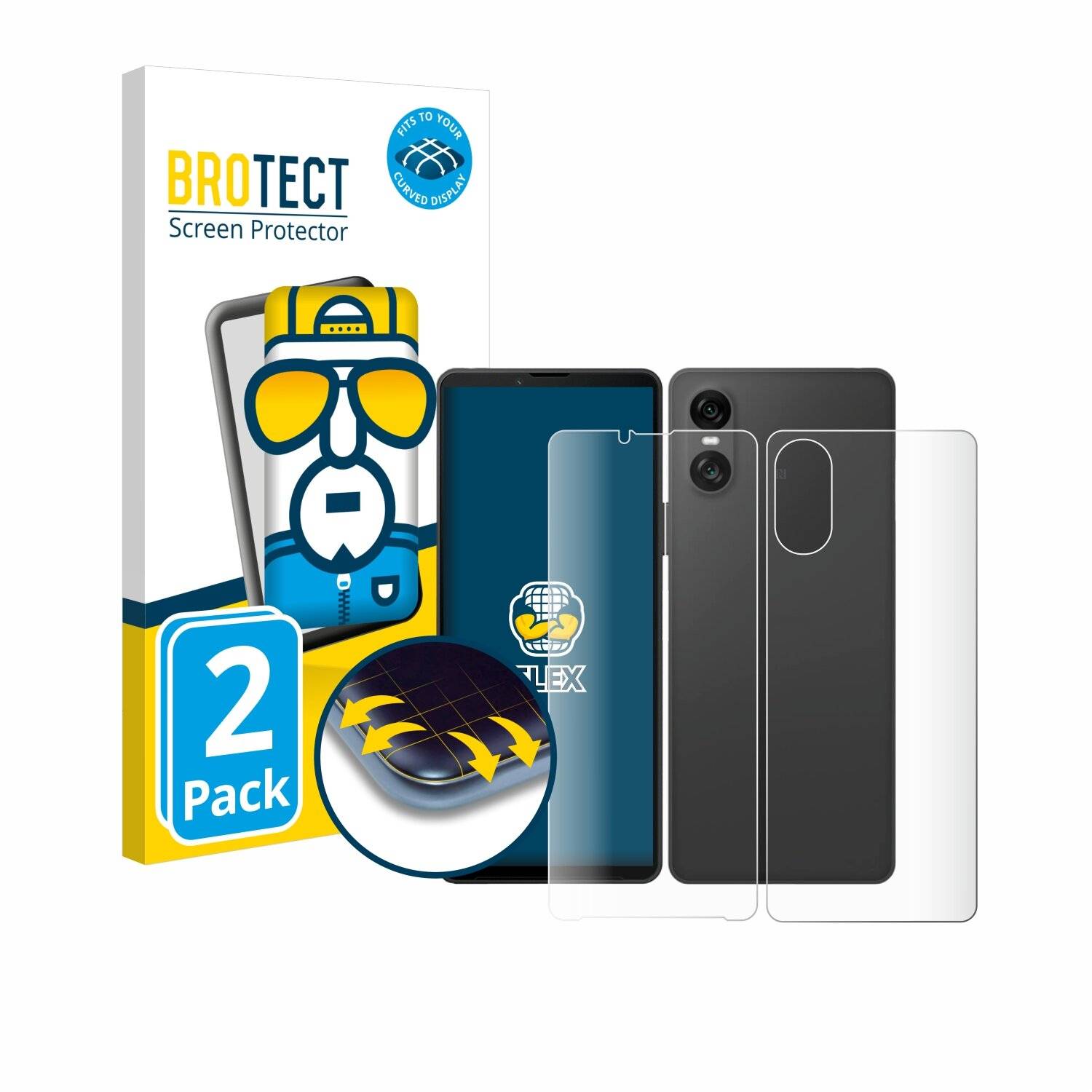 2x BROTECT Flex Full-Screen Folie für Sony Xperia 10 VI